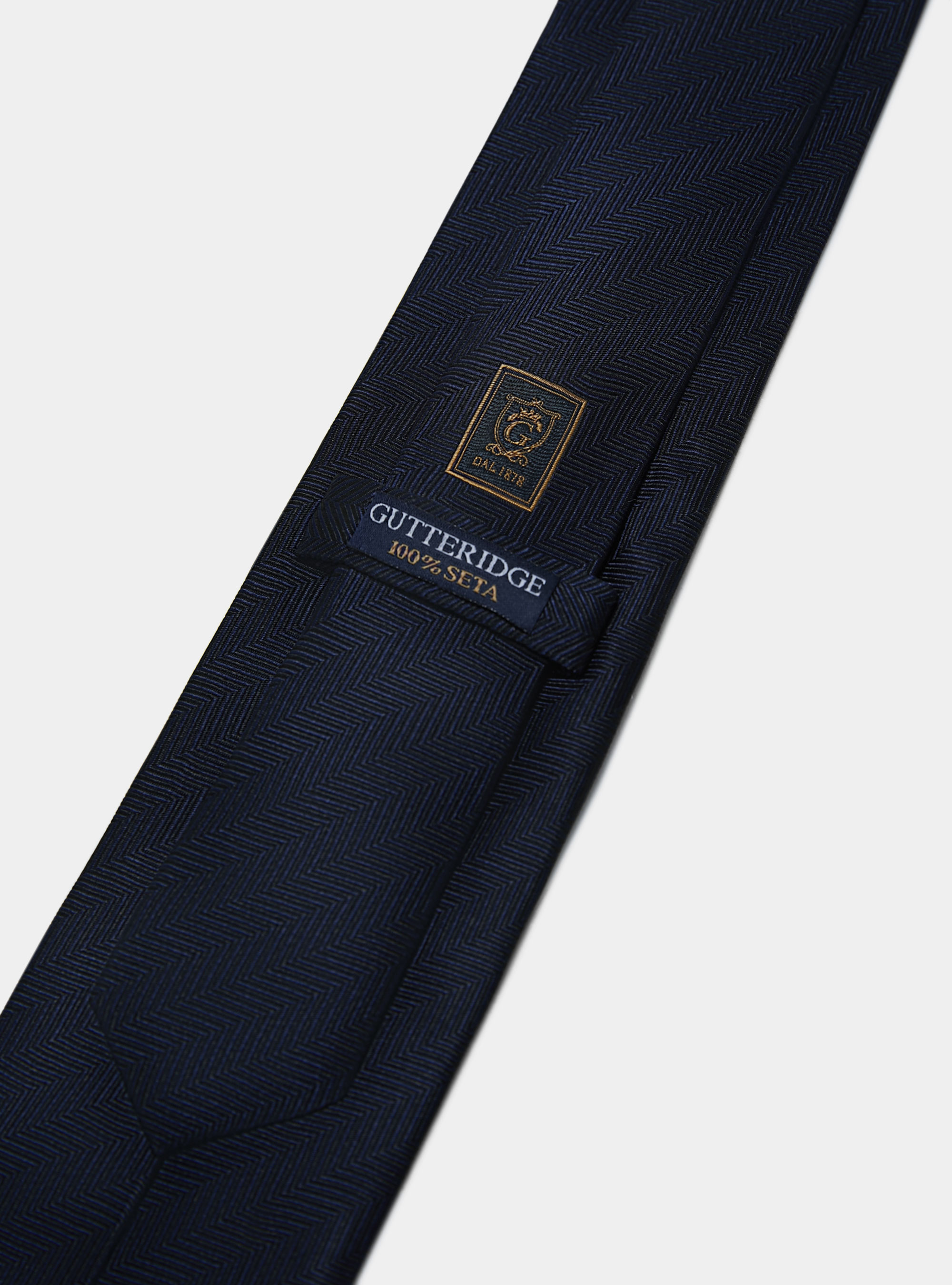 Cravatta in seta spigata, BLU NAVY