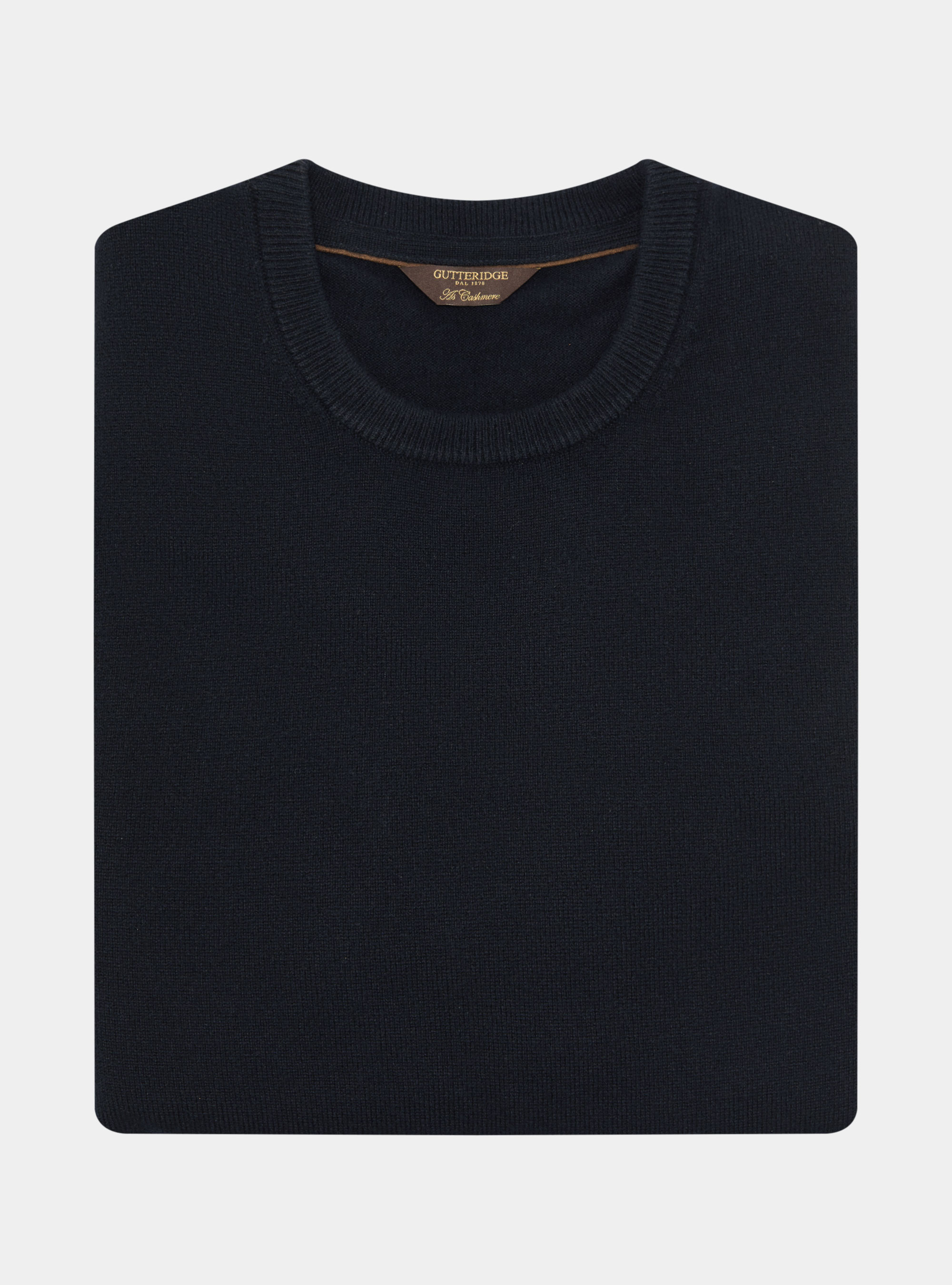 Lambswool and cashmere crewneck sweater, NAVY BLUE