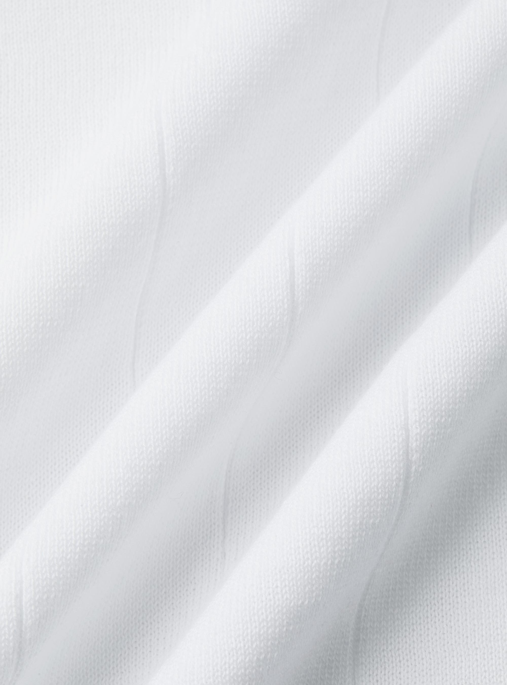 Maglia in puro cotone costa piatta, BIANCO