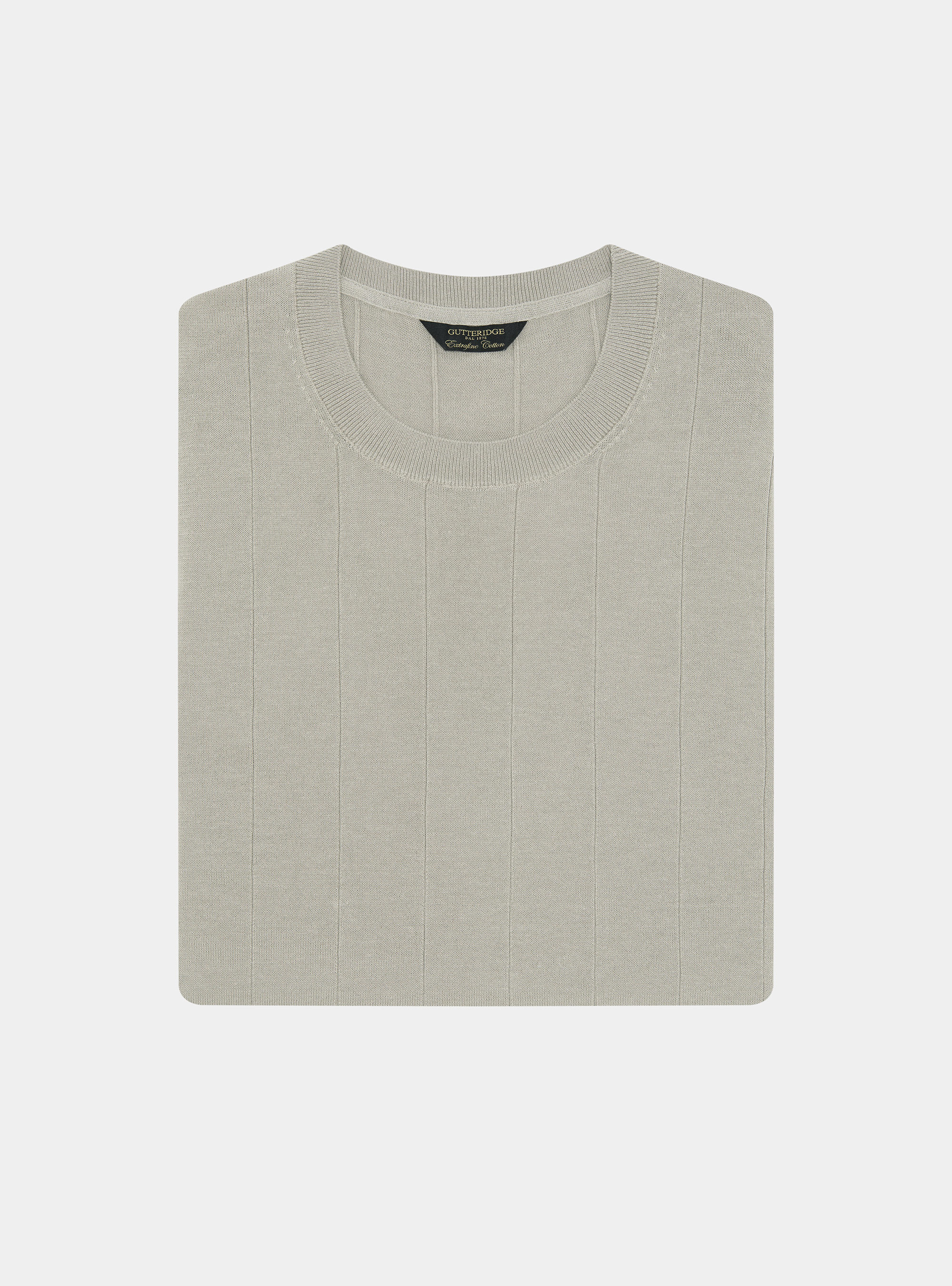 Maglia in puro cotone costa piatta, SABBIA