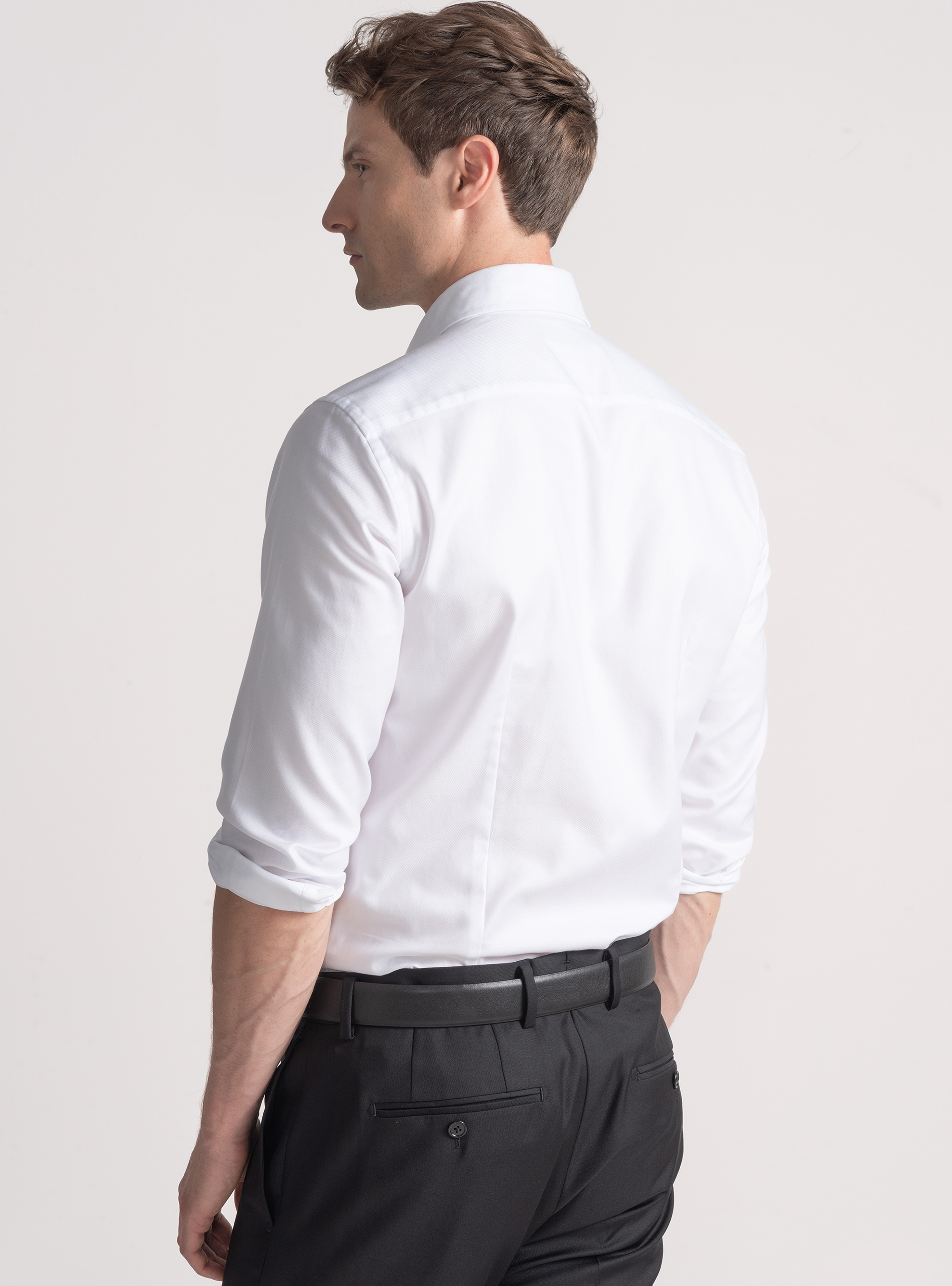 Camicia in cotone oxford, BIANCO