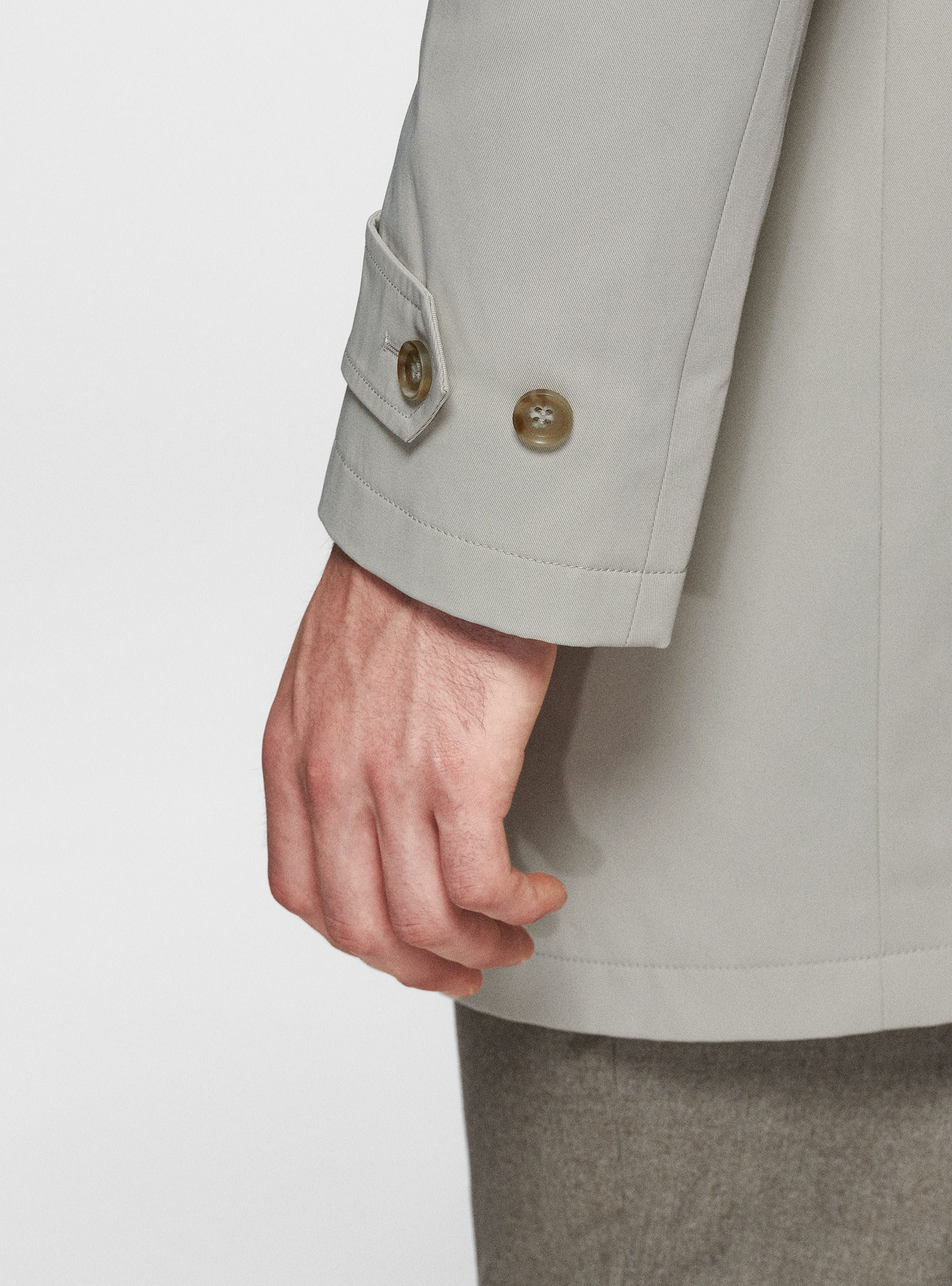 Impermeabile imbottito in cotone tecnico, ECRU