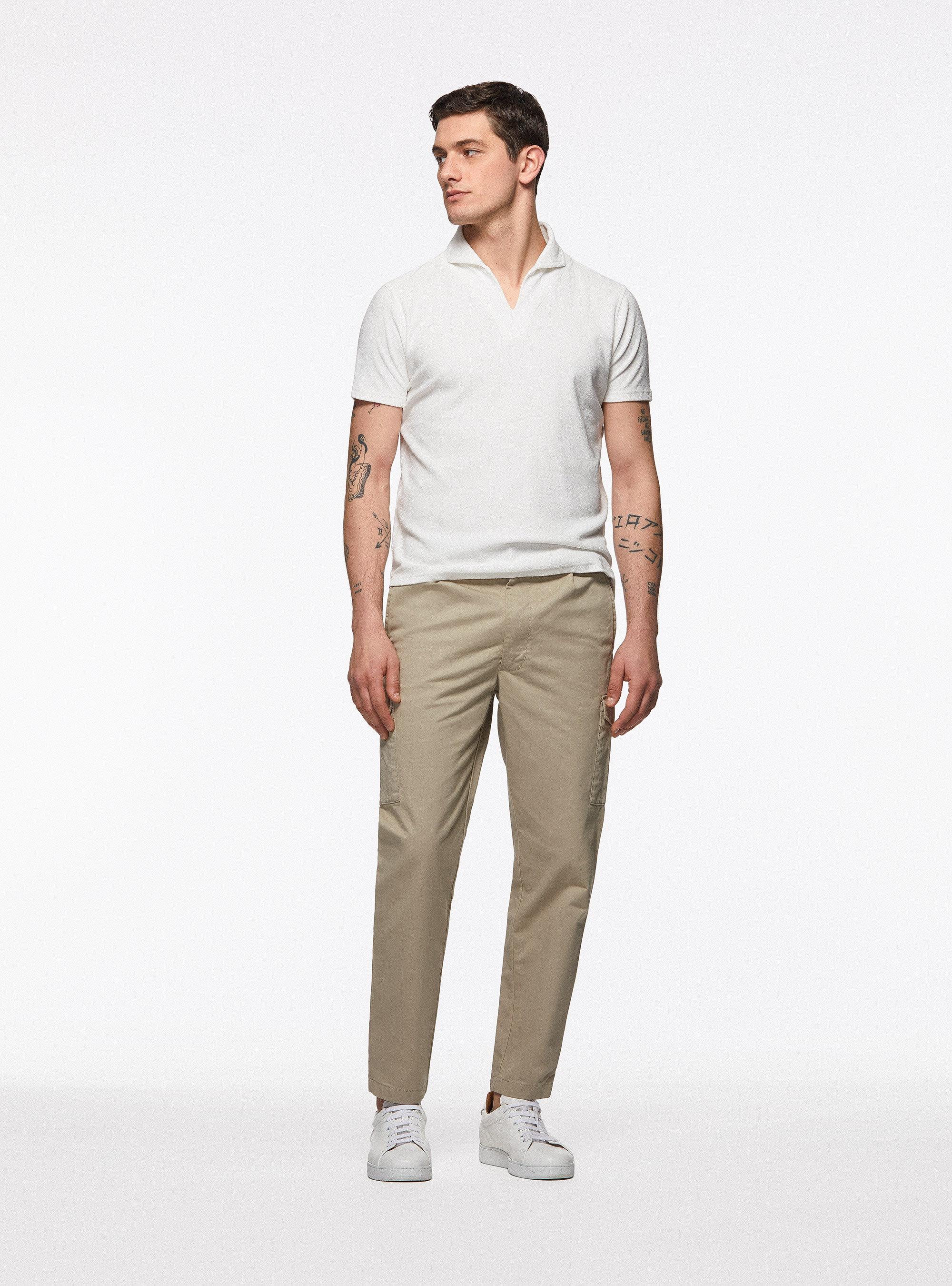 Pantaloni cargo in twill, SABBIA