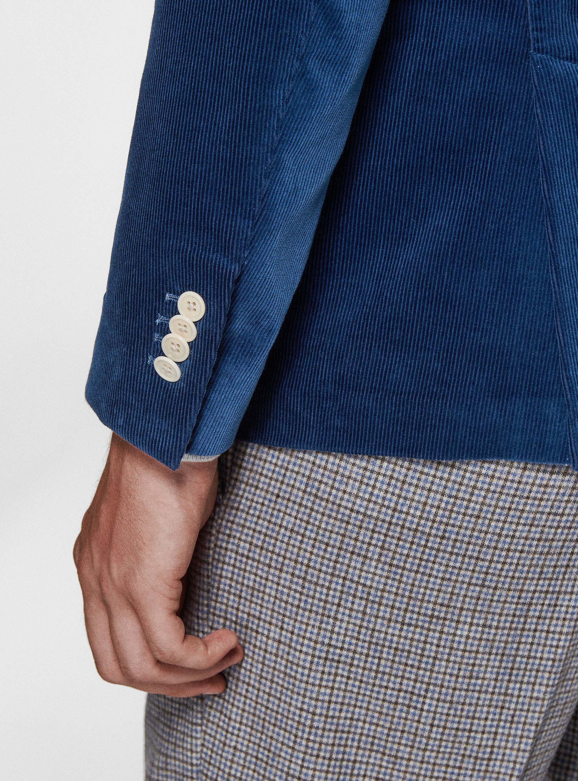 Giacca doppiopetto in velluto di Duca Visconti di Modrone, BLU