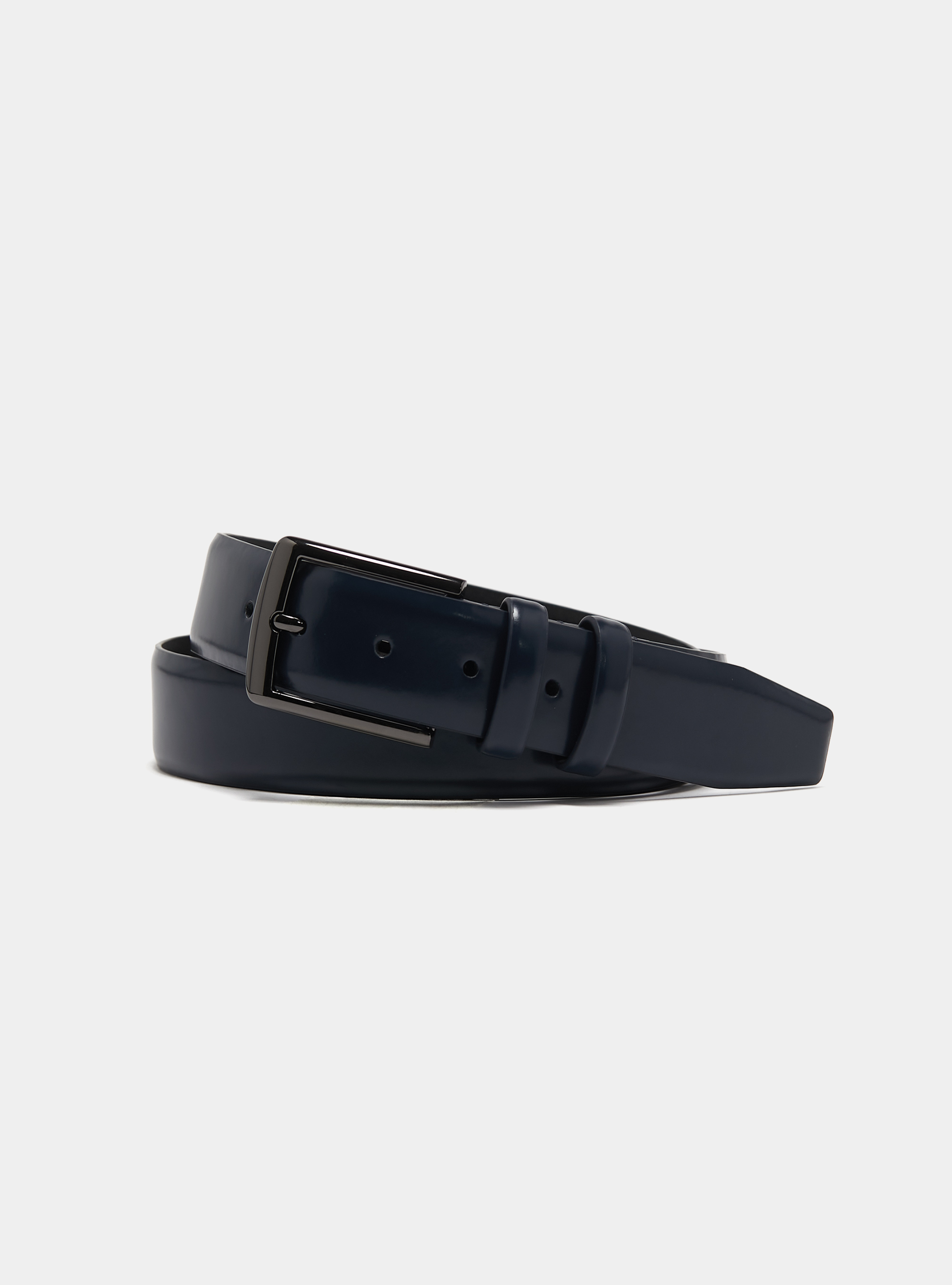 Matt brushed leather belt, NAVY BLUE