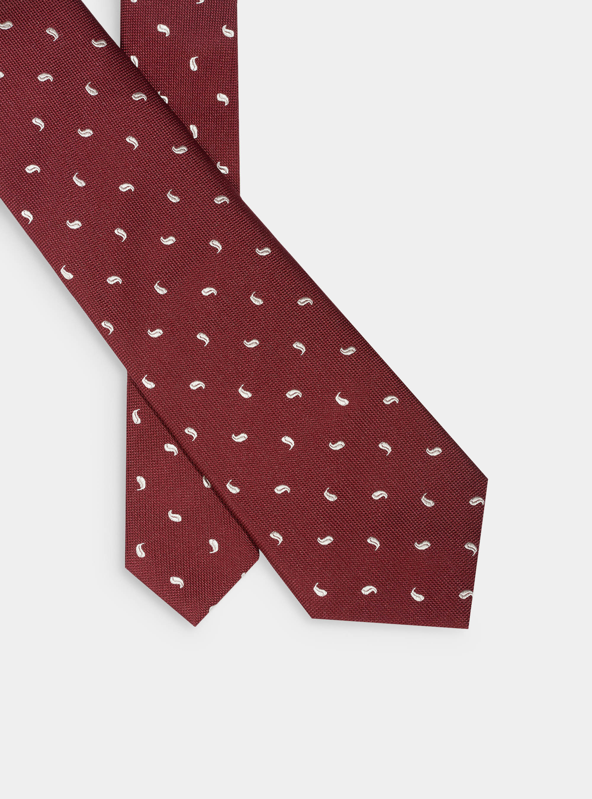 Cravatta disegno 100% seta, BORDEAUX