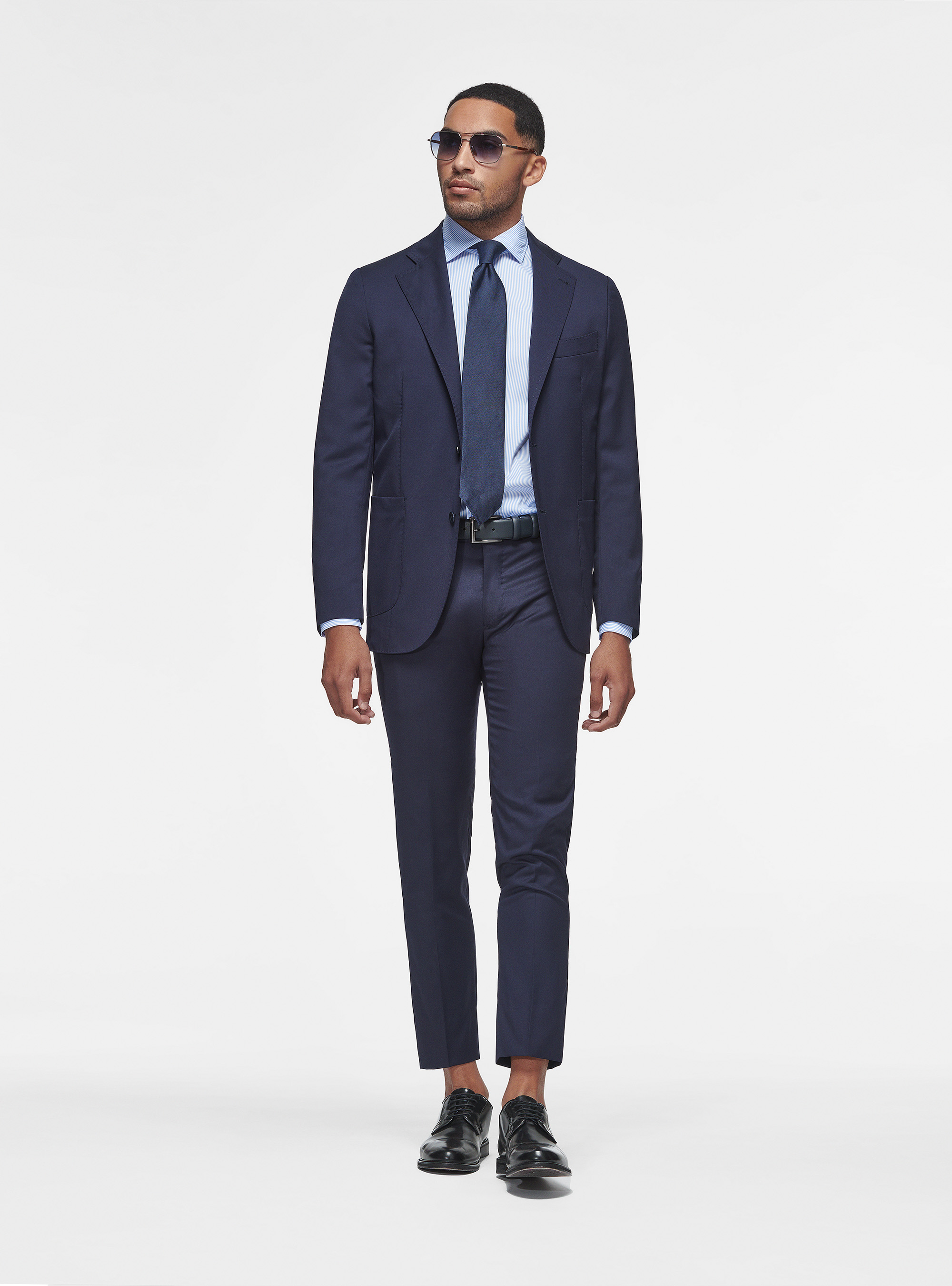 Abito blu navy in lana superfine 110s, 