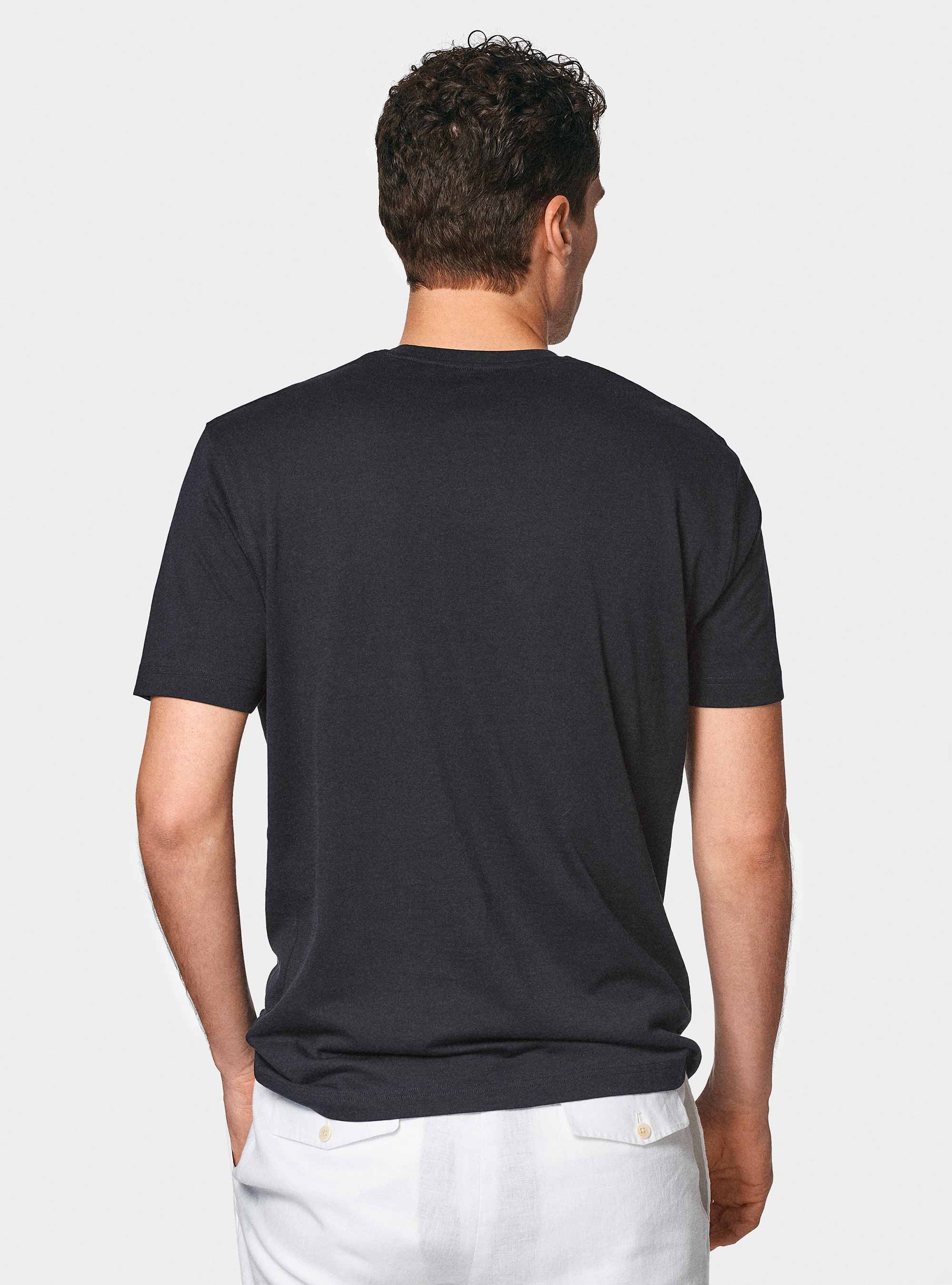 Half-sleeve T-shirt in Supima cotton, NAVY BLUE