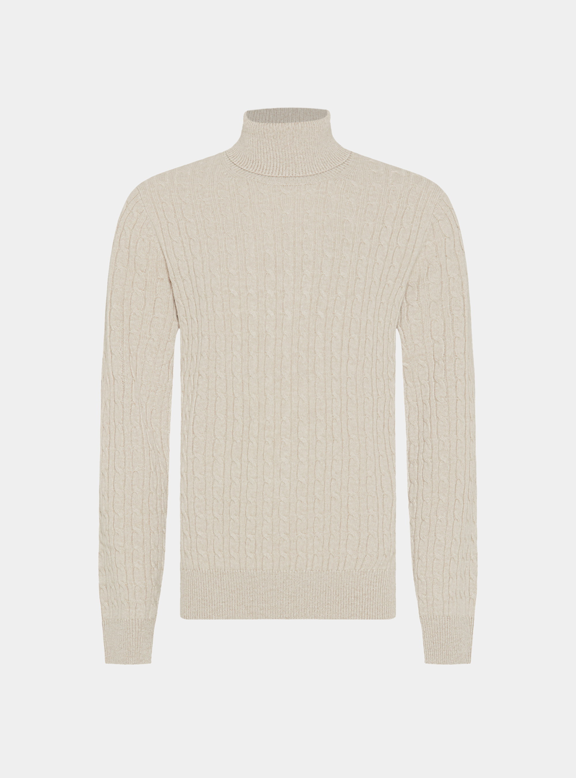 Tricot de laine de cachemire à col montant, Ã CRU