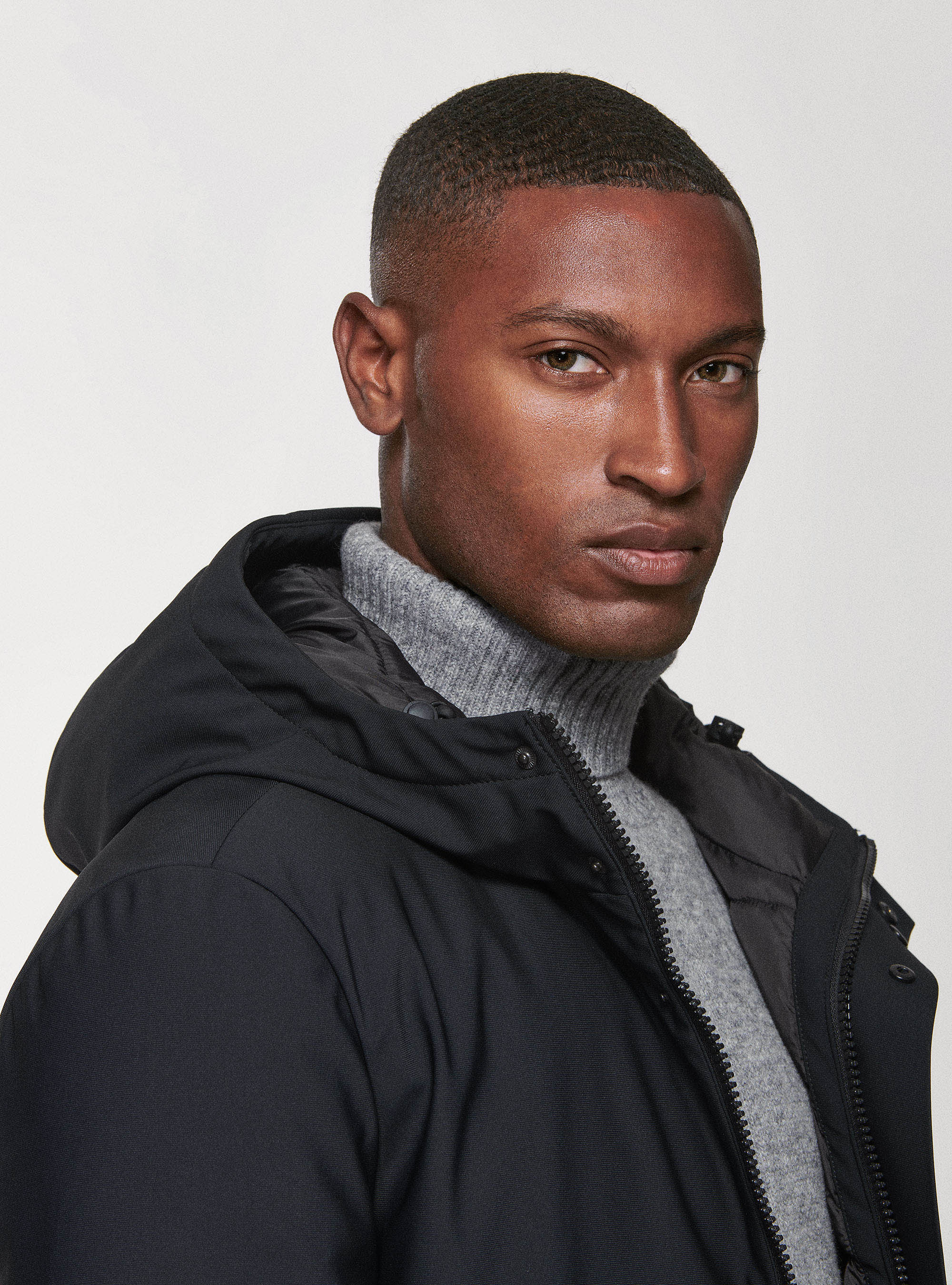 Technical fabric jacket, BLACK