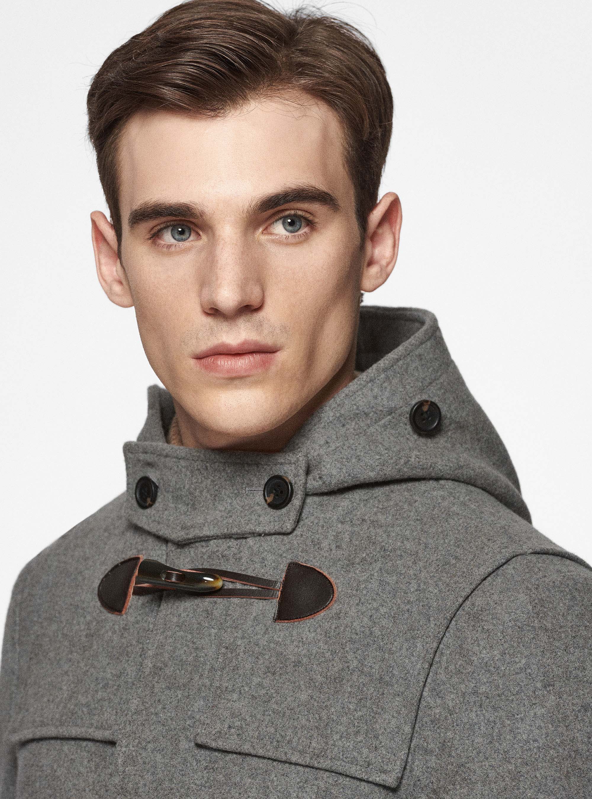 Montgomery in misto lana con interno a quadri, GRIGIO MELANGE 0151C