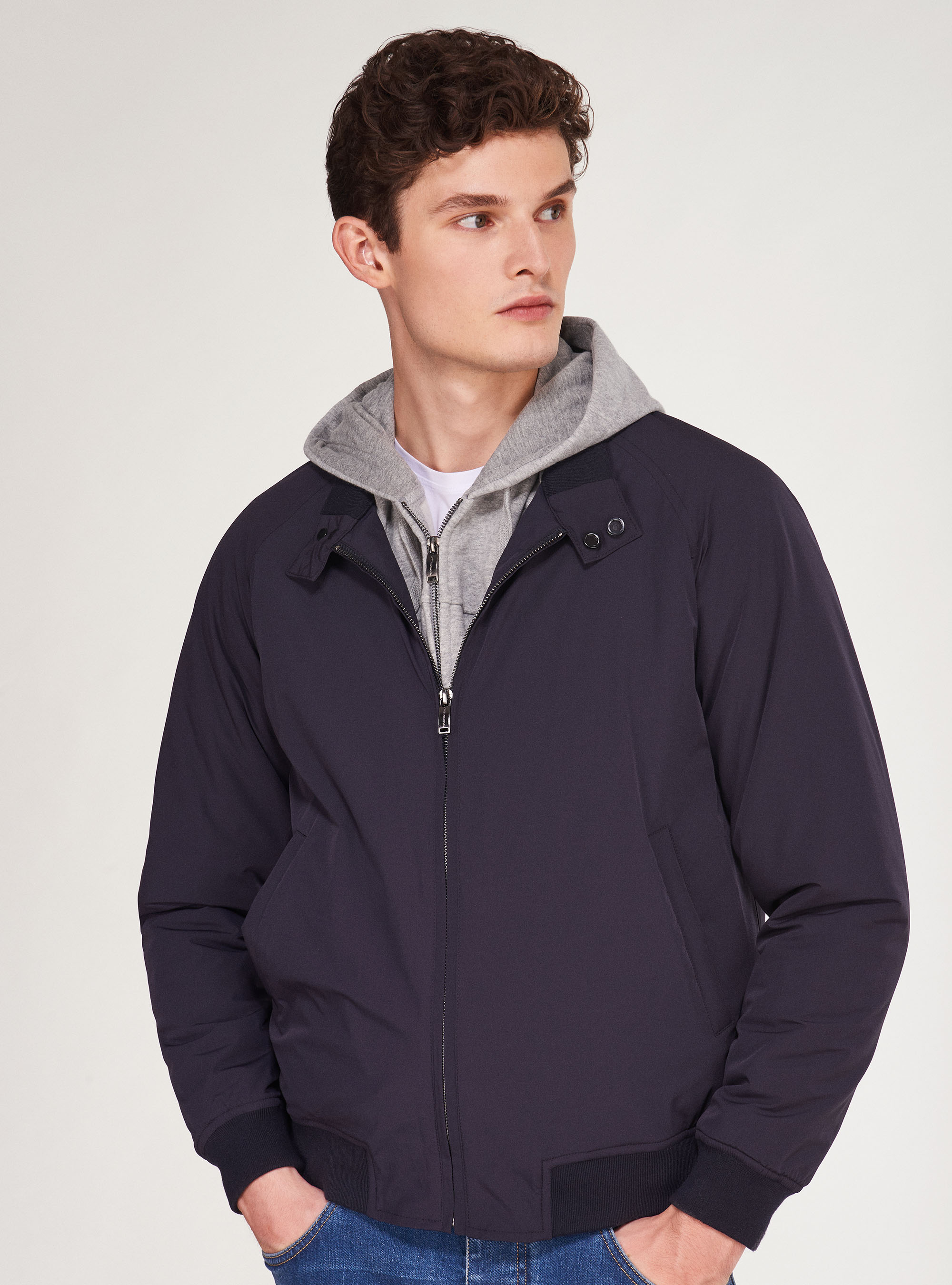 Bomber in tessuto tecnico, BLU NAVY