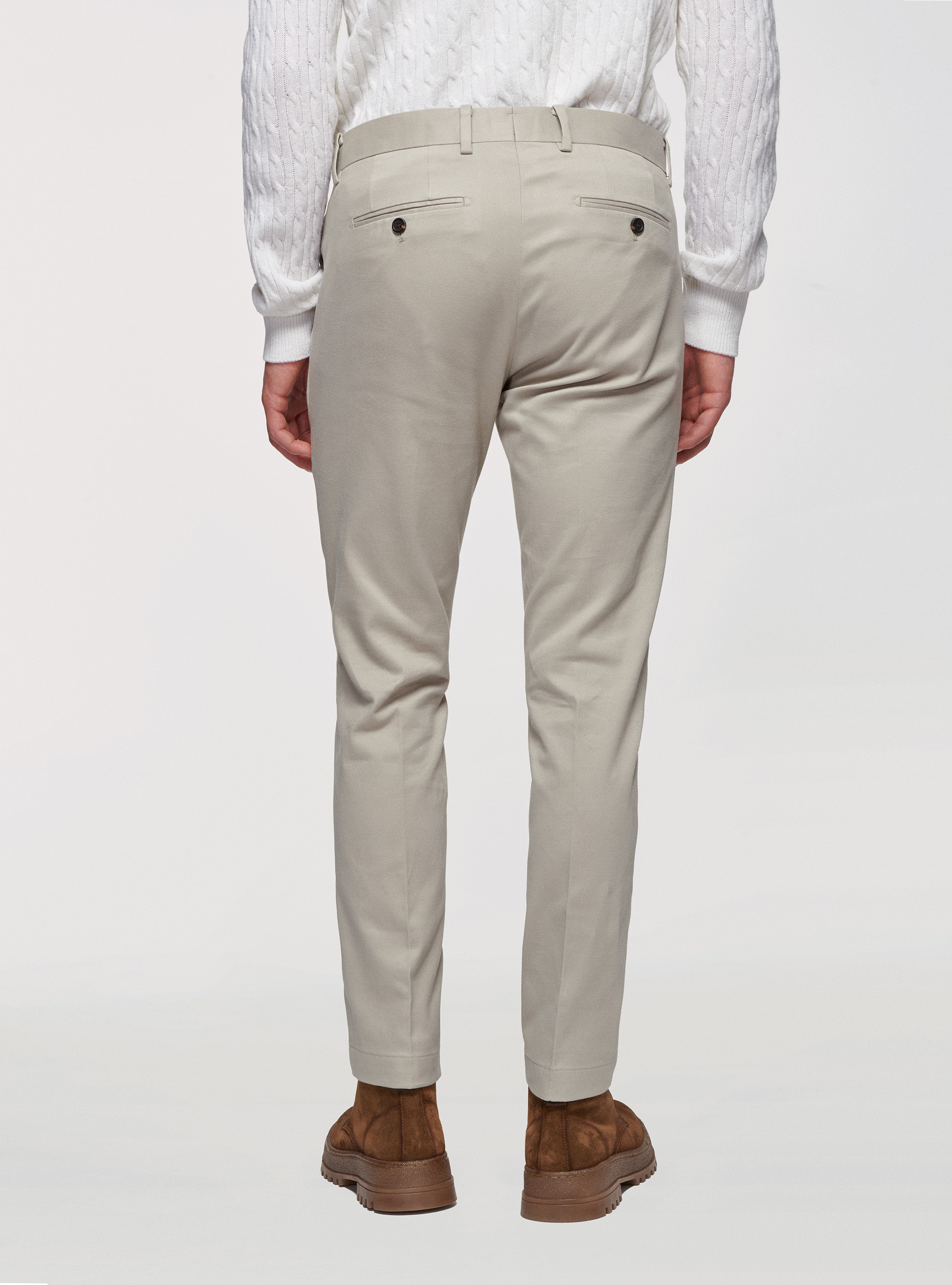 Pantaloni in cotone smerigliato, ECRU