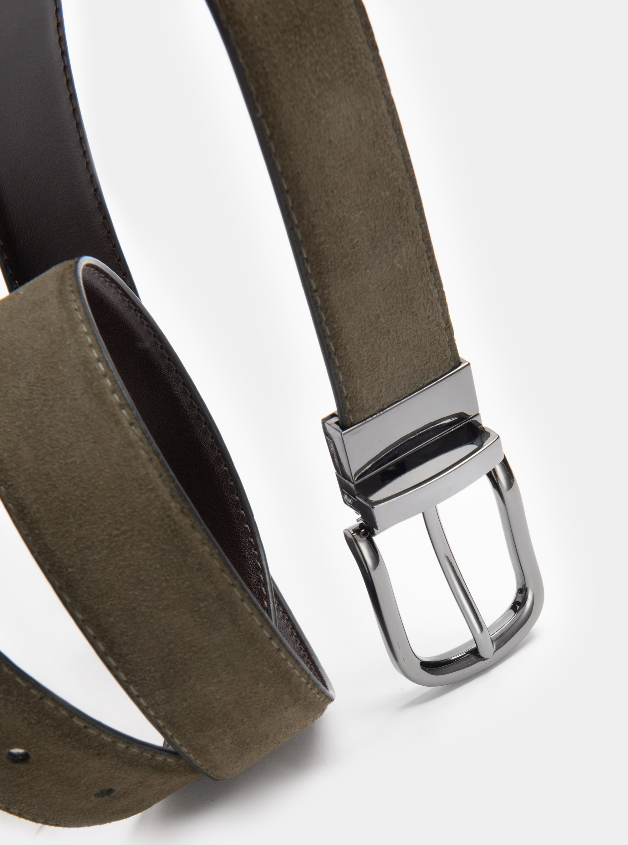 Double-faced suede belt, GREEN