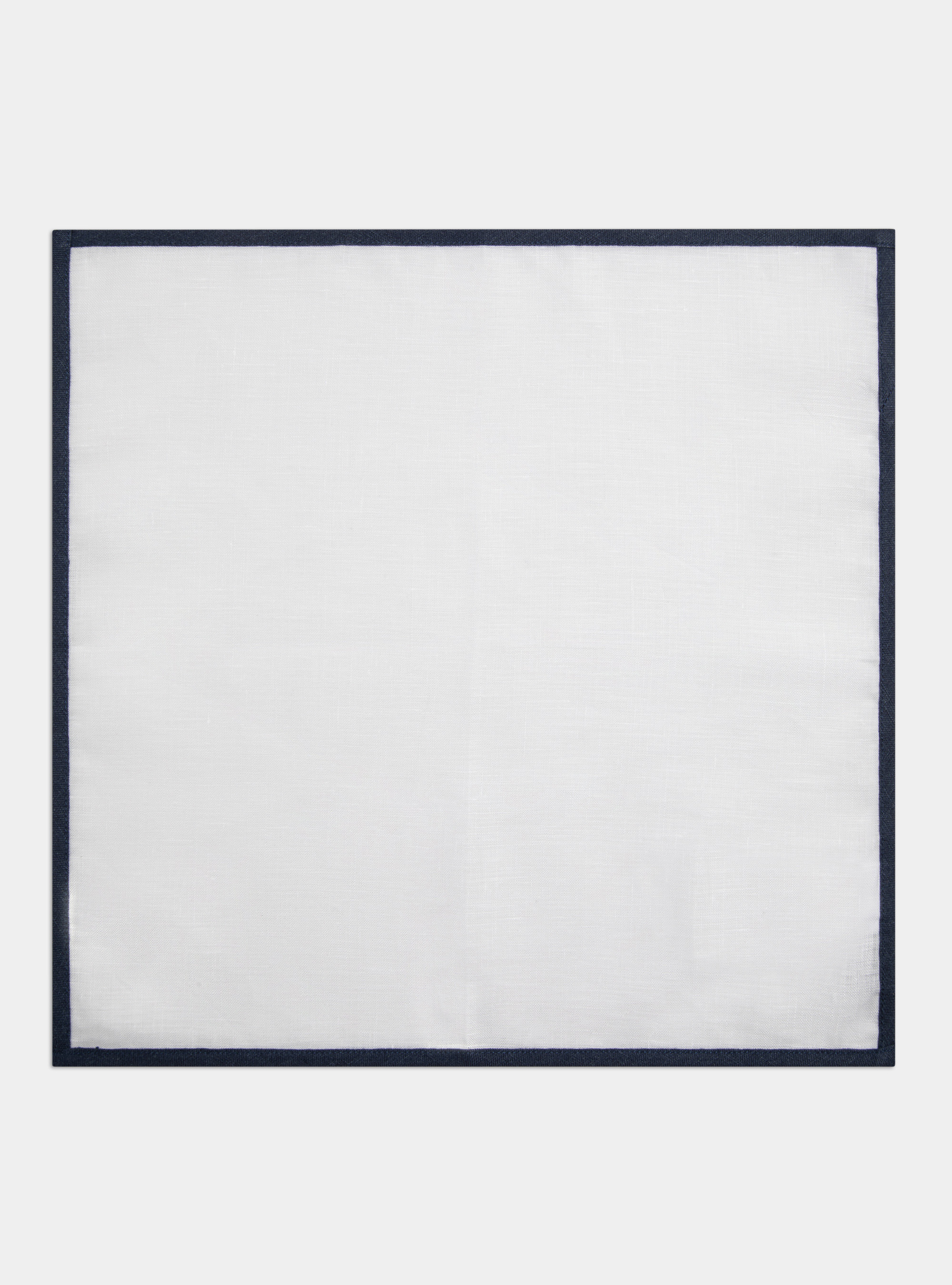 Pochette lino, BIANCO/BLU NAVY