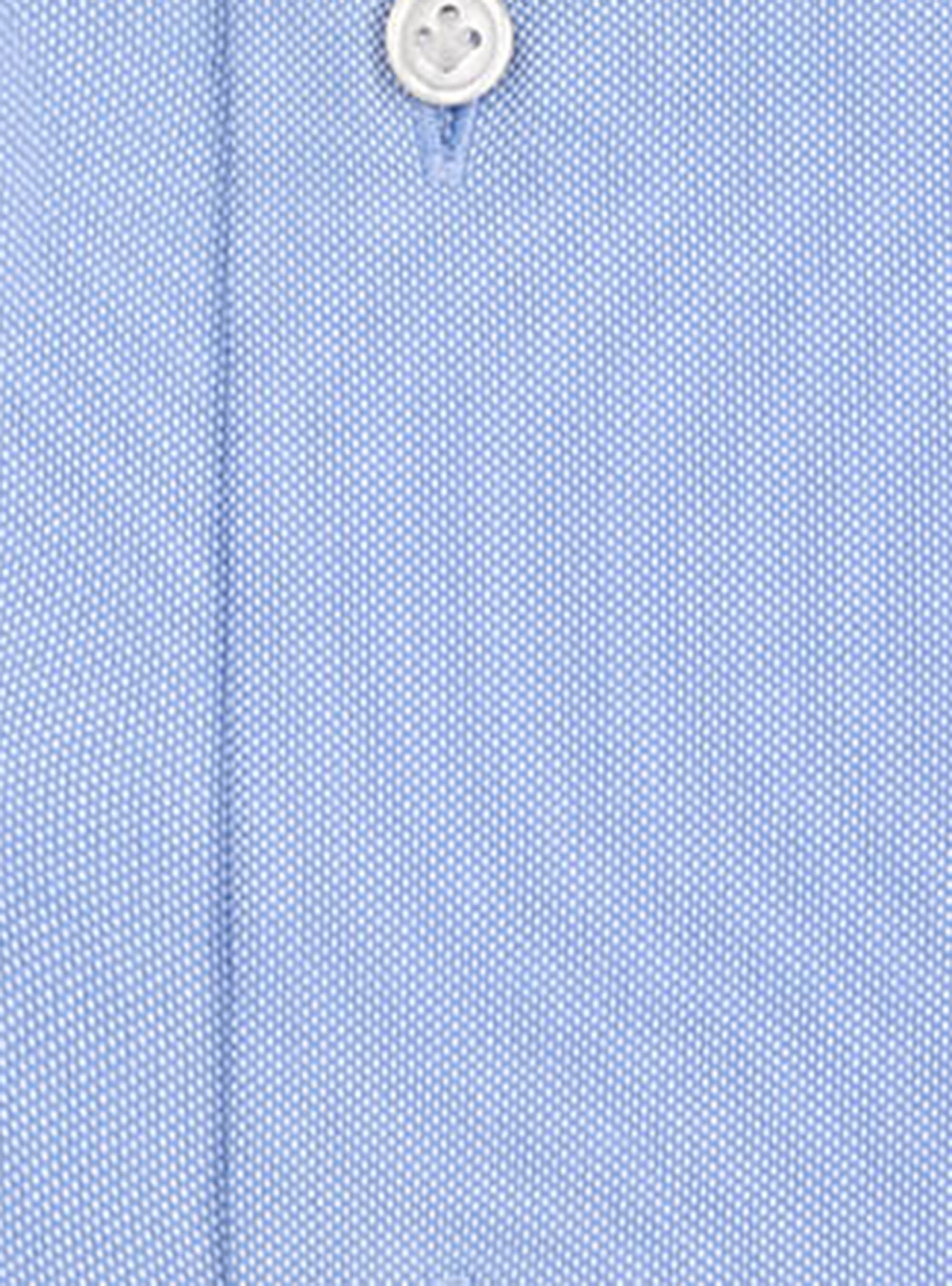 Camicia collo francese semiaperto in oxford, AZZURRO