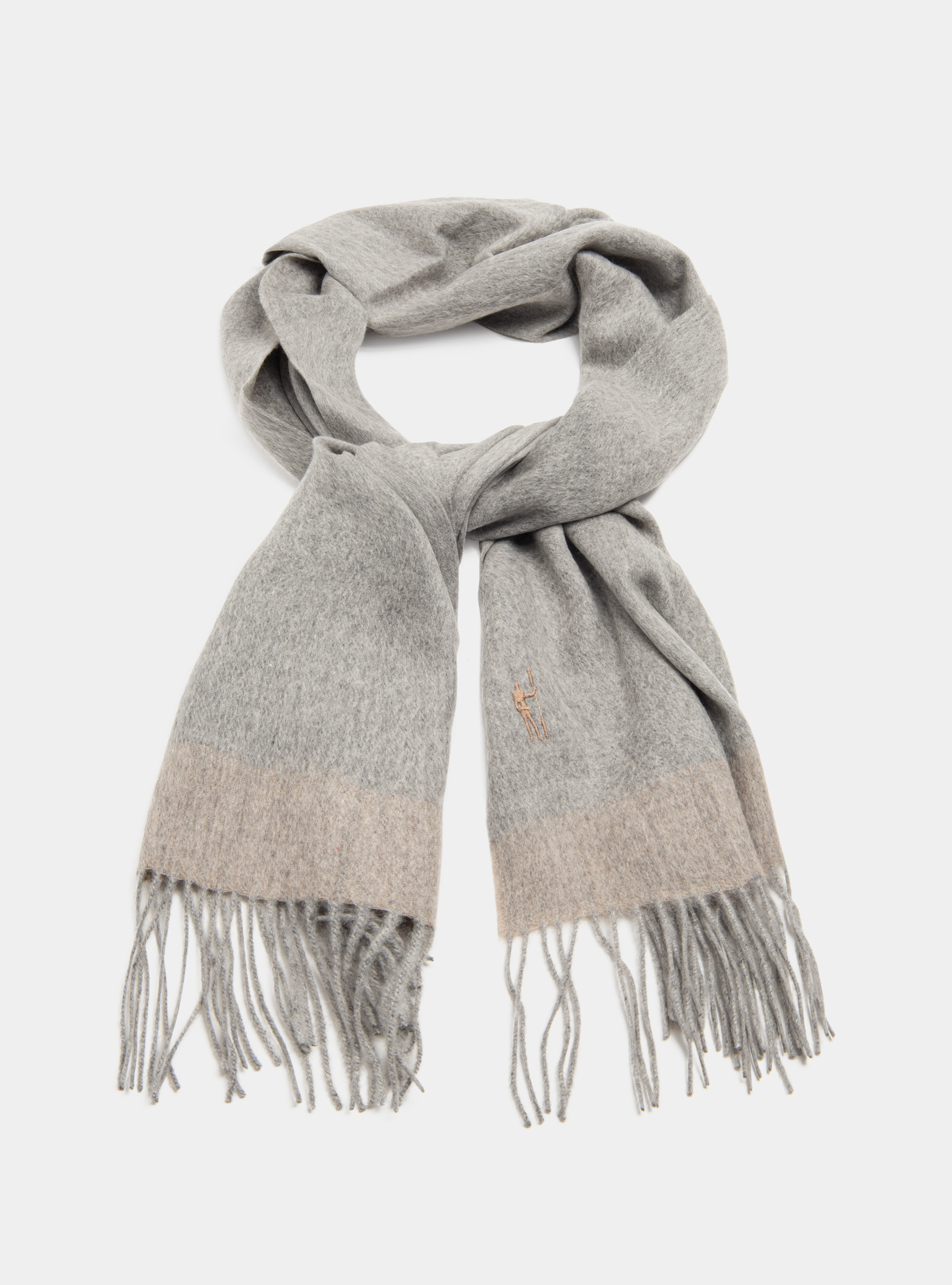 Wool and cashmere scarf, GREY