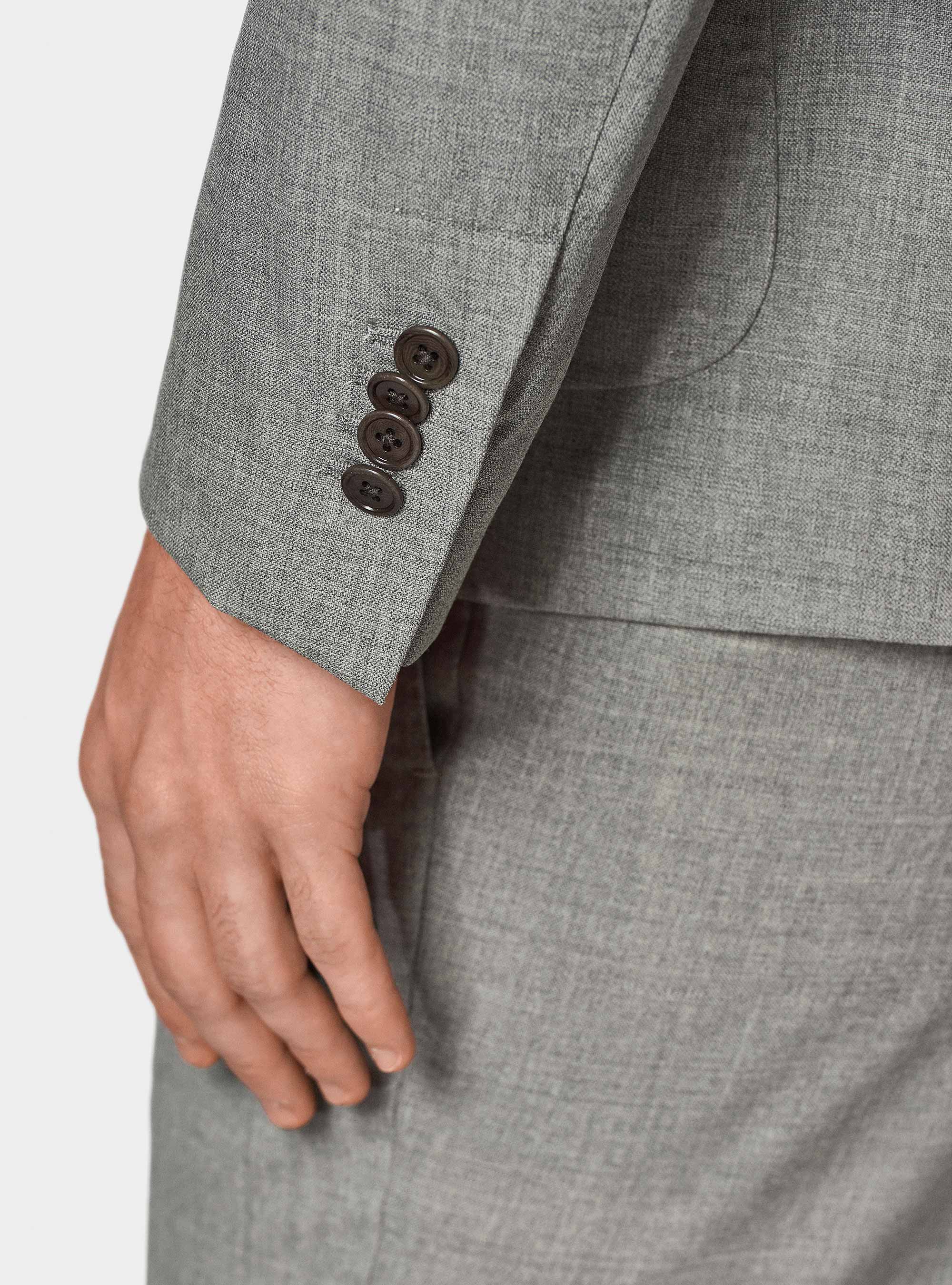 Giacca doppiopetto in pura lana Vitale Barberis Canonico, GRIGIO CHIARO MELANGE
