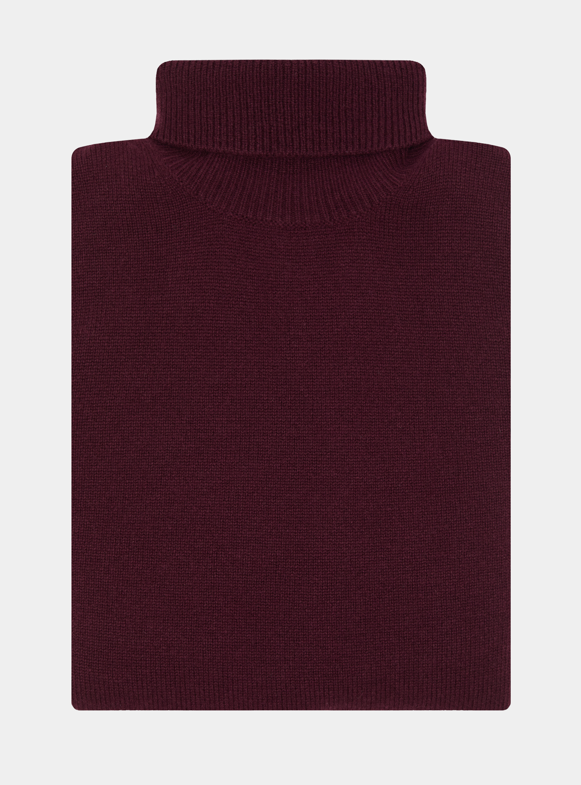 Collo alto in maglia in lana merino, BORDEAUX