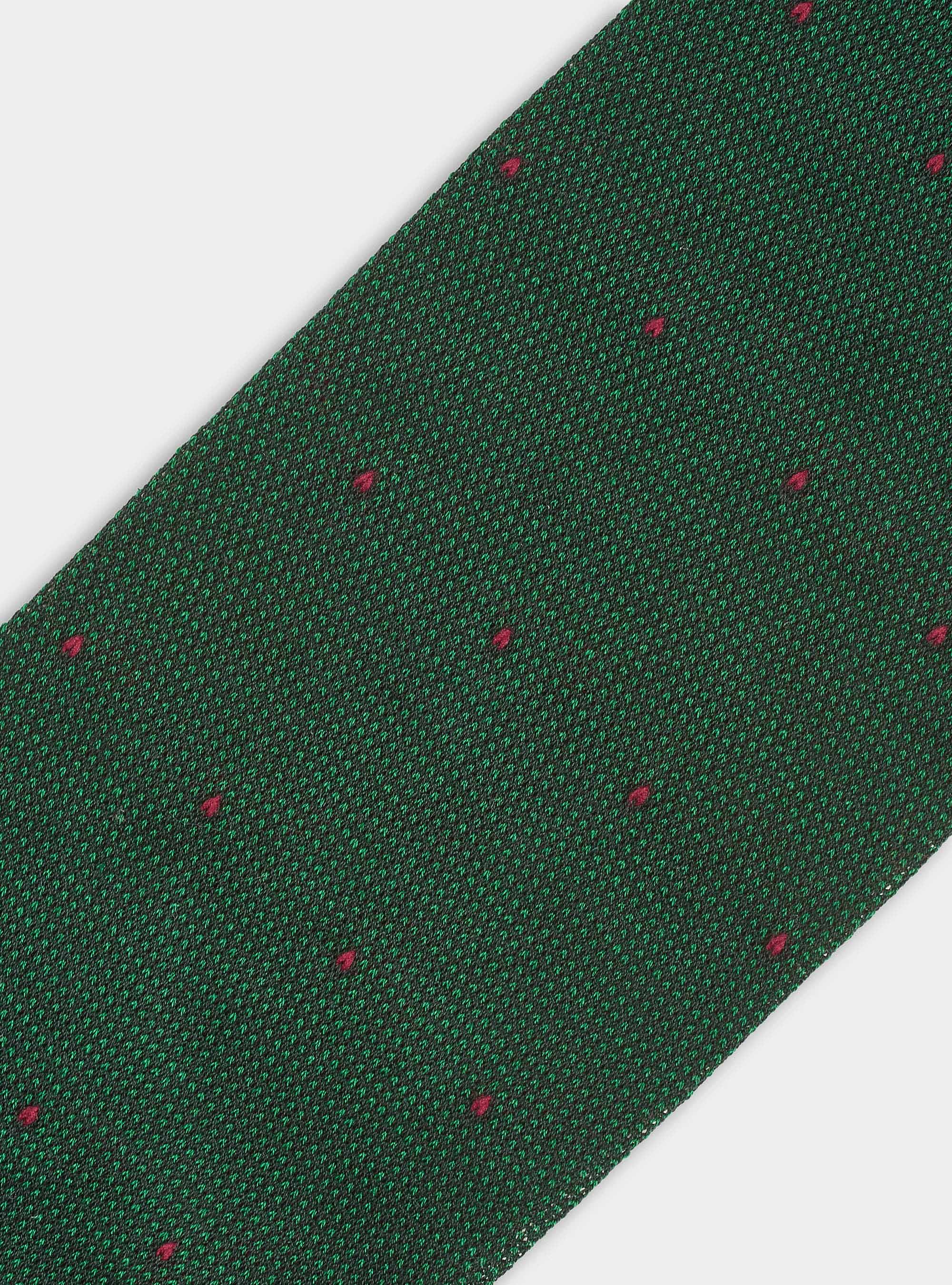 Calzino lungo a pois in filo di scozia, VERDE