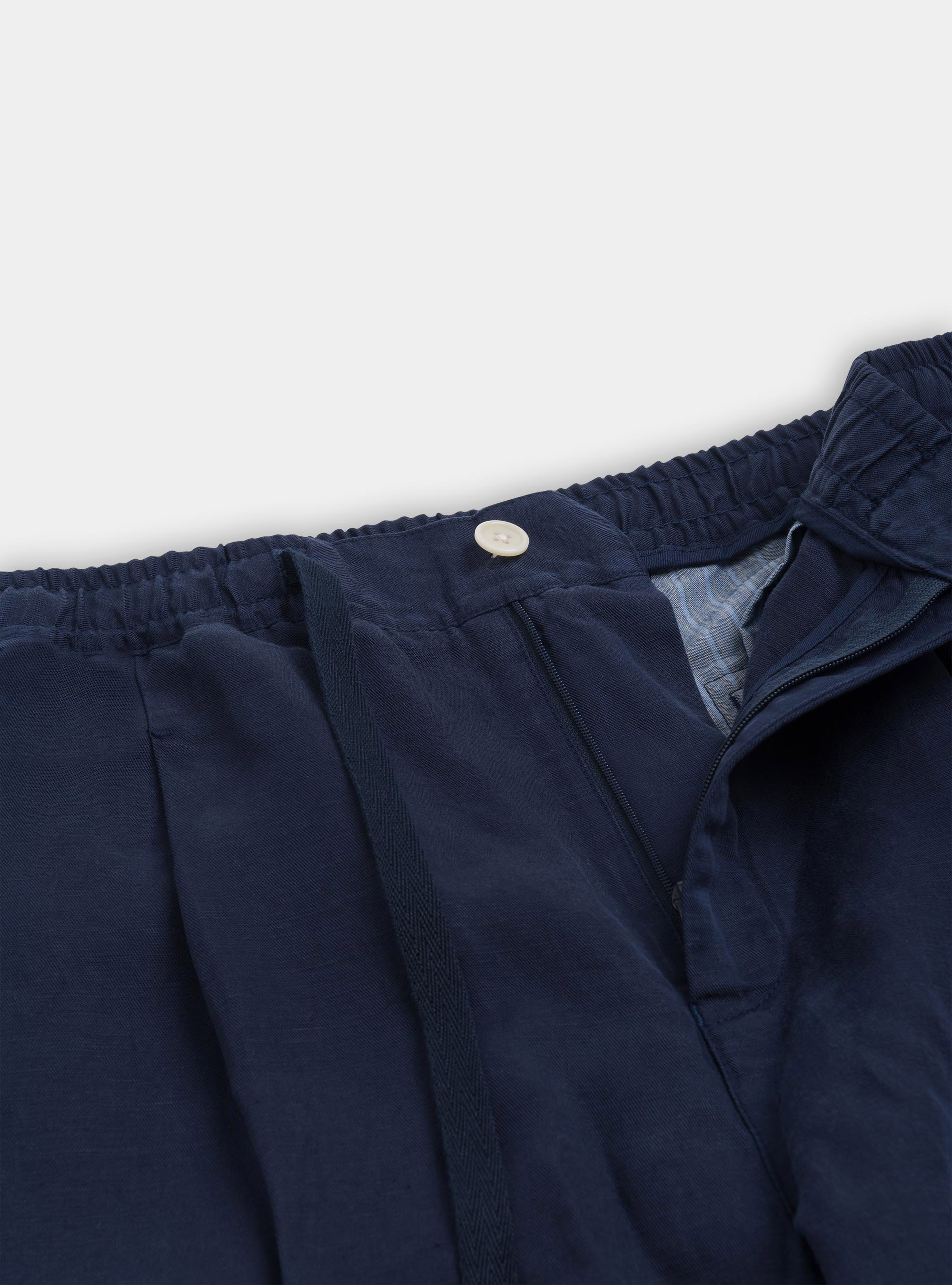 Bermuda tinto in capo con coulisse, BLU NAVY