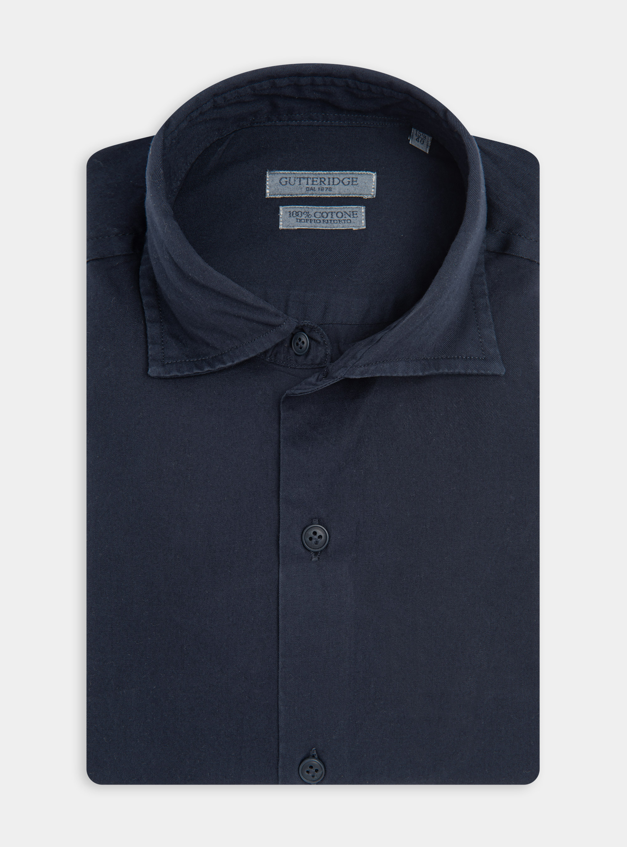 Camicia in cotone tinto in capo, BLU NAVY