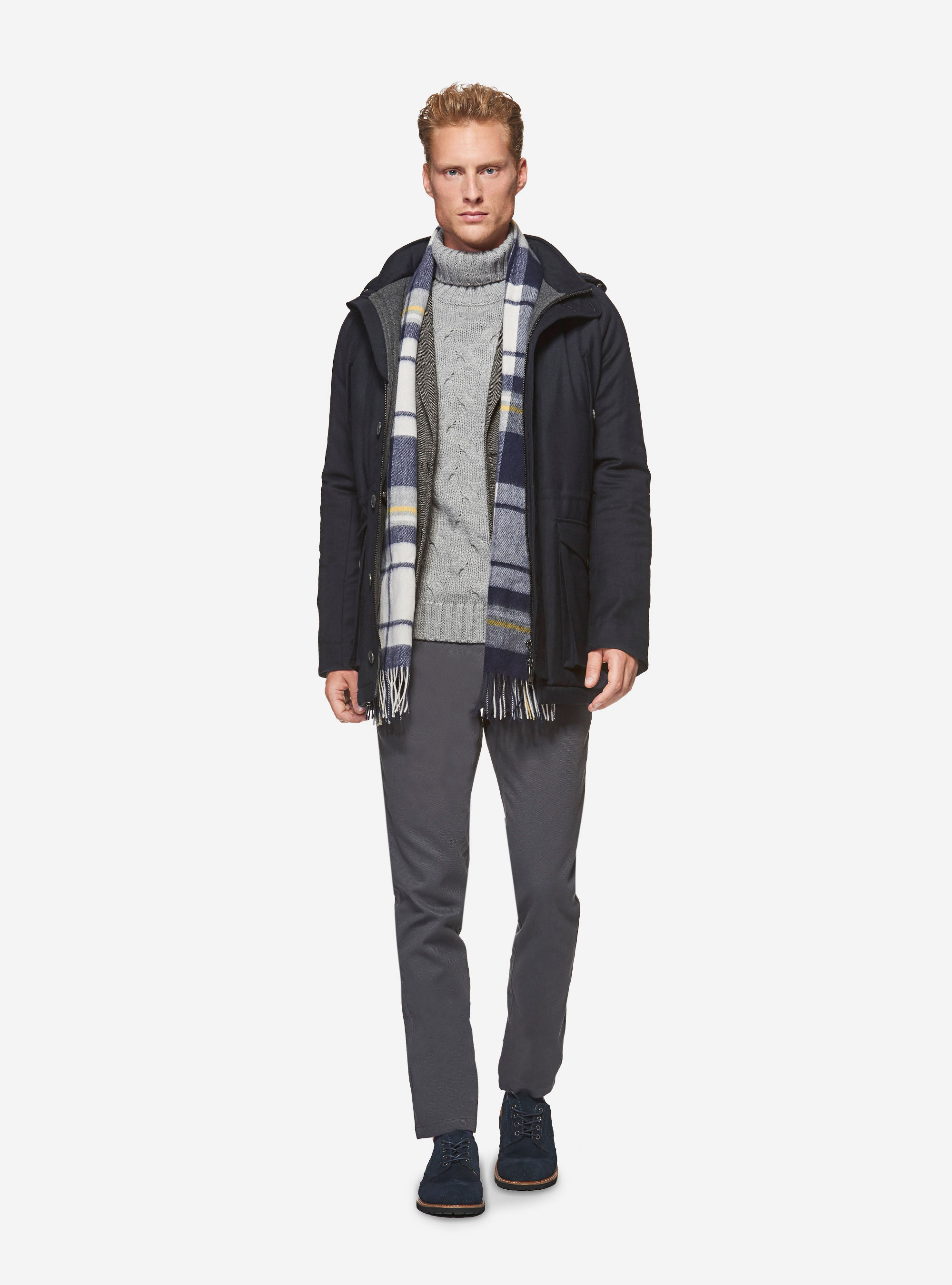 PANTALONES DE GABARDINA, GRIS MARENGO