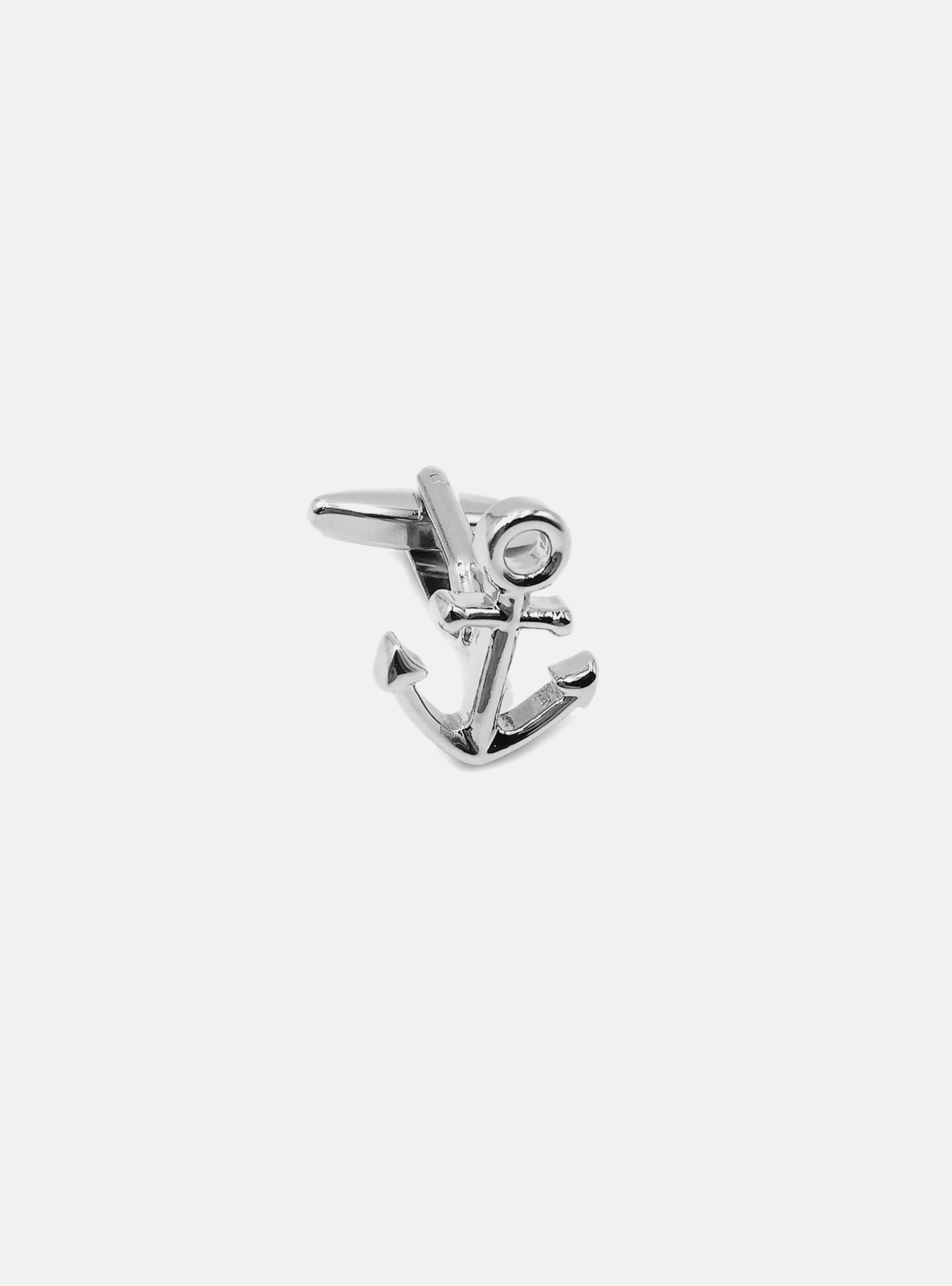Cufflinks with anchor shape., ACCIAIO LUCIDO