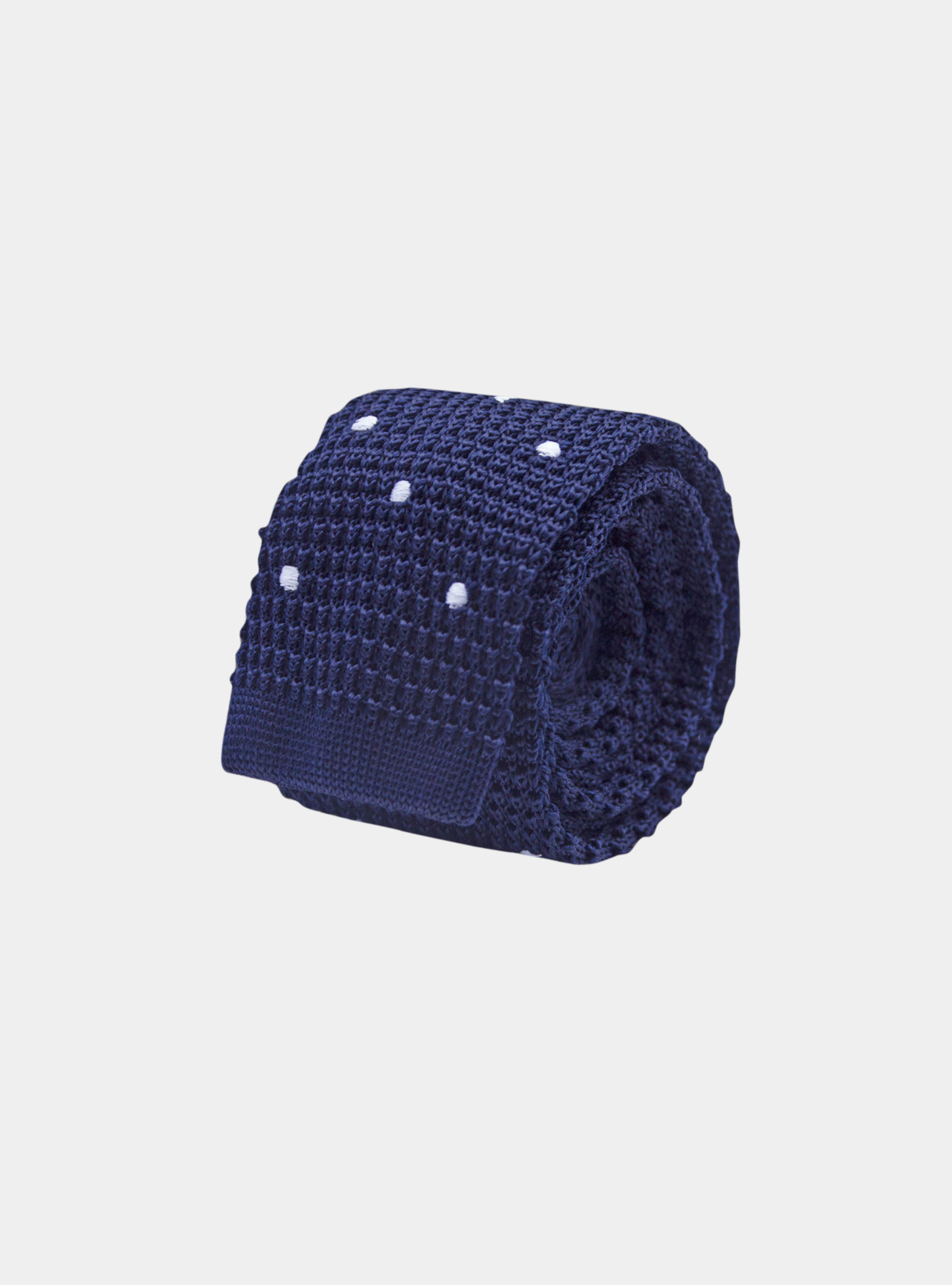 Cravatta in maglia fantasia pois, BLU NAVY