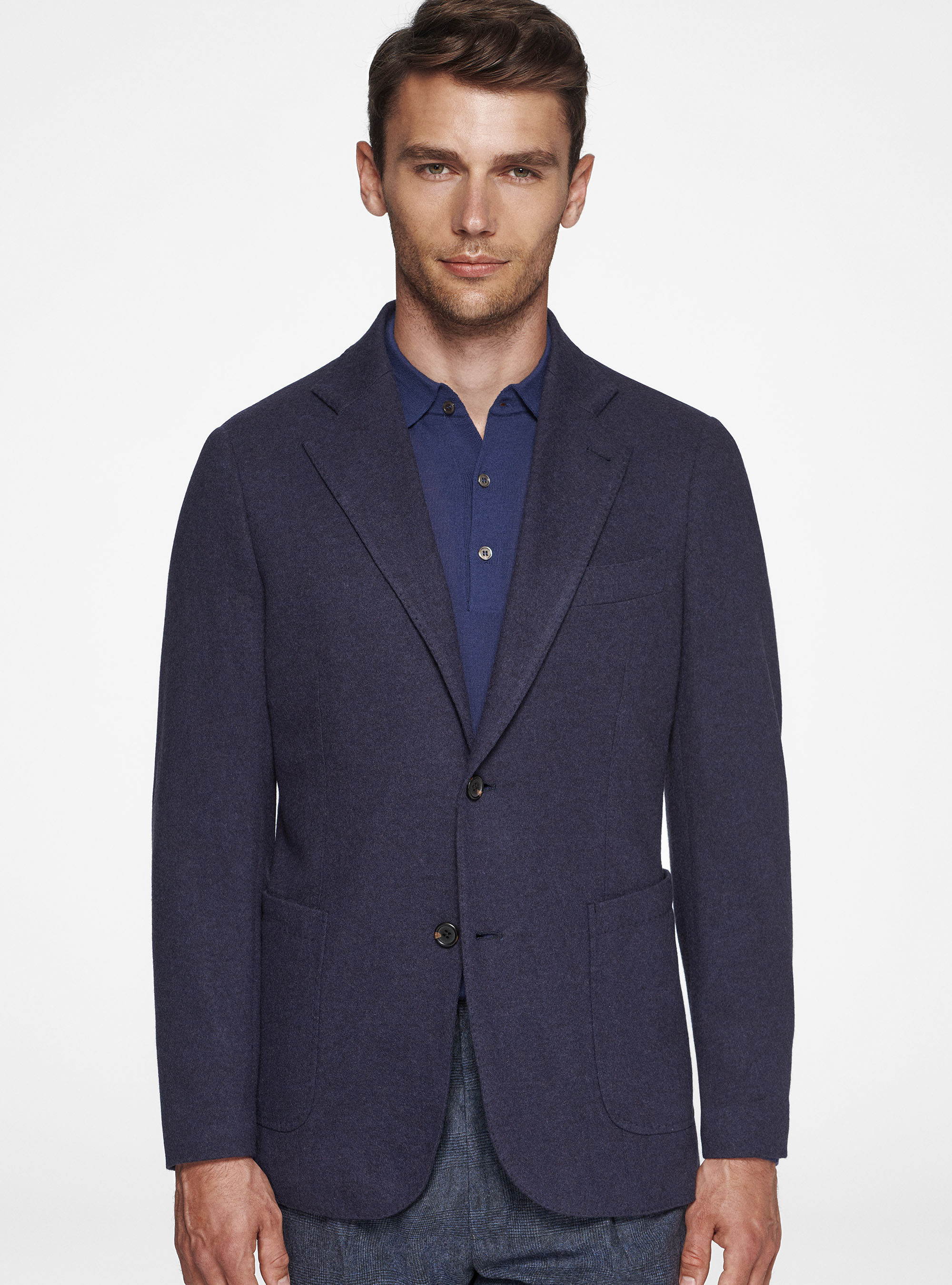 Giacca in jersey di lana, BLU NAVY