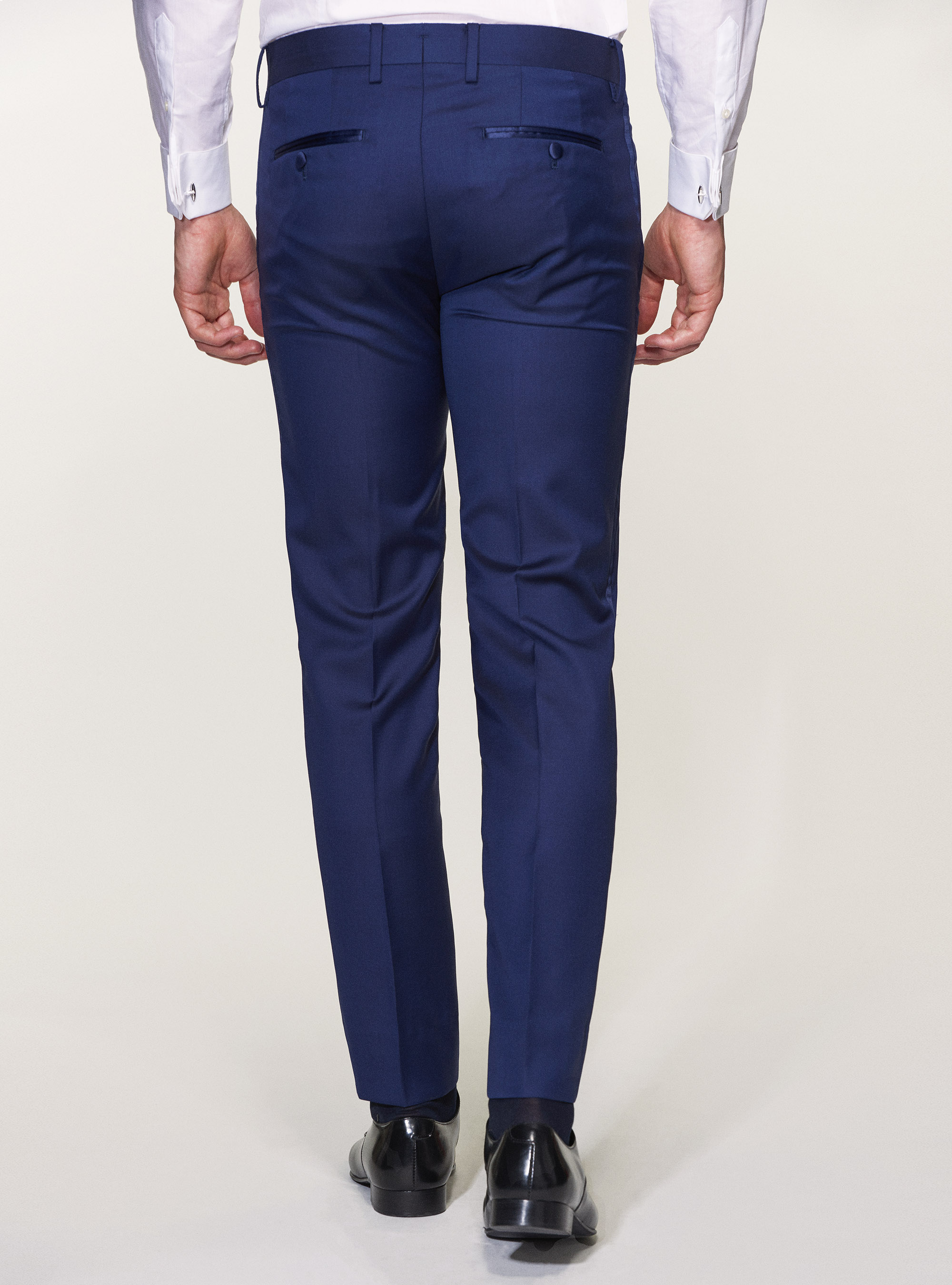 Pantaloni smoking in pura lana superfine 110's Vitale Barberis Canonico, BASALTO