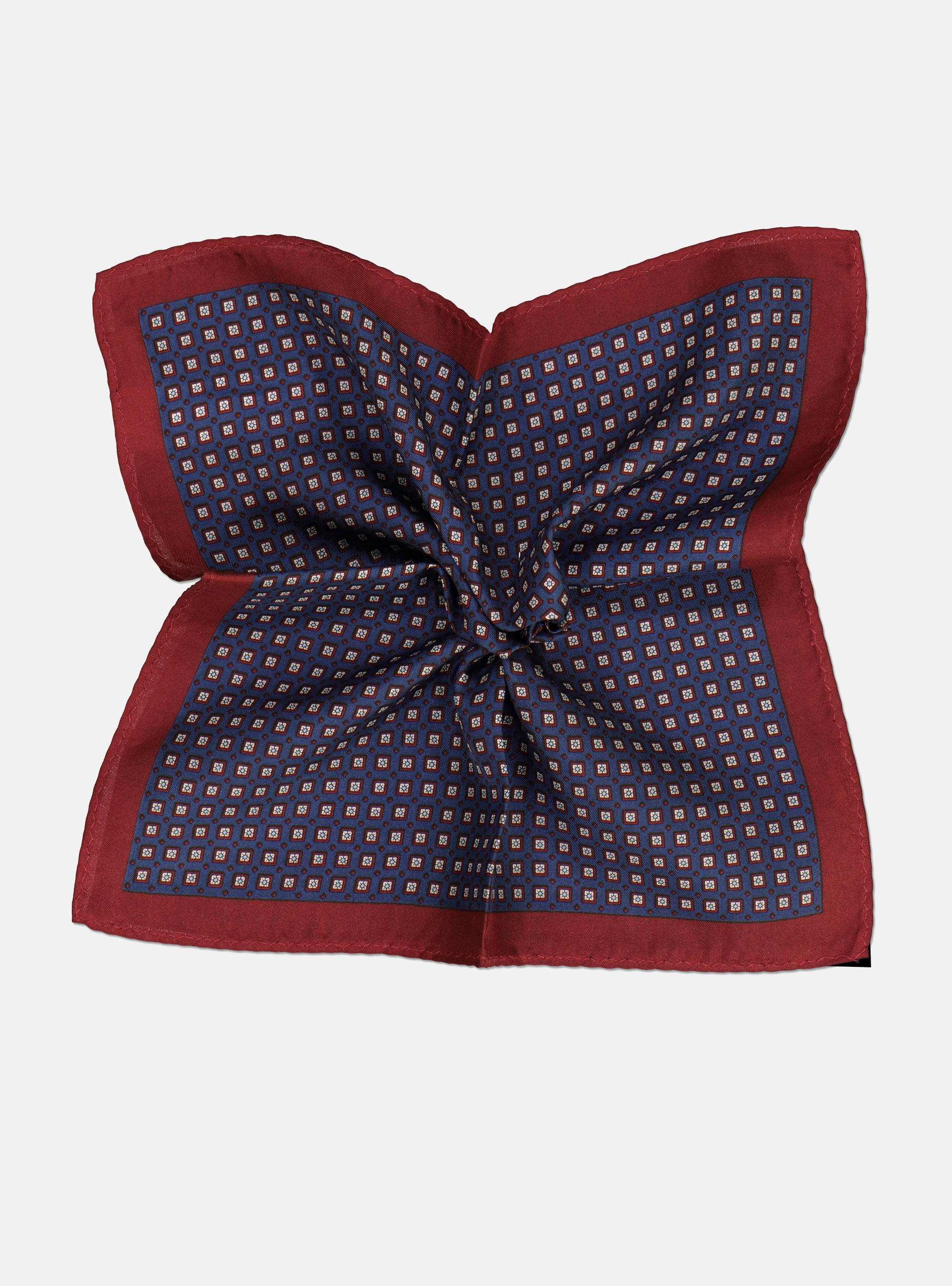 PRINTED SILK POCHETTE, BLUE