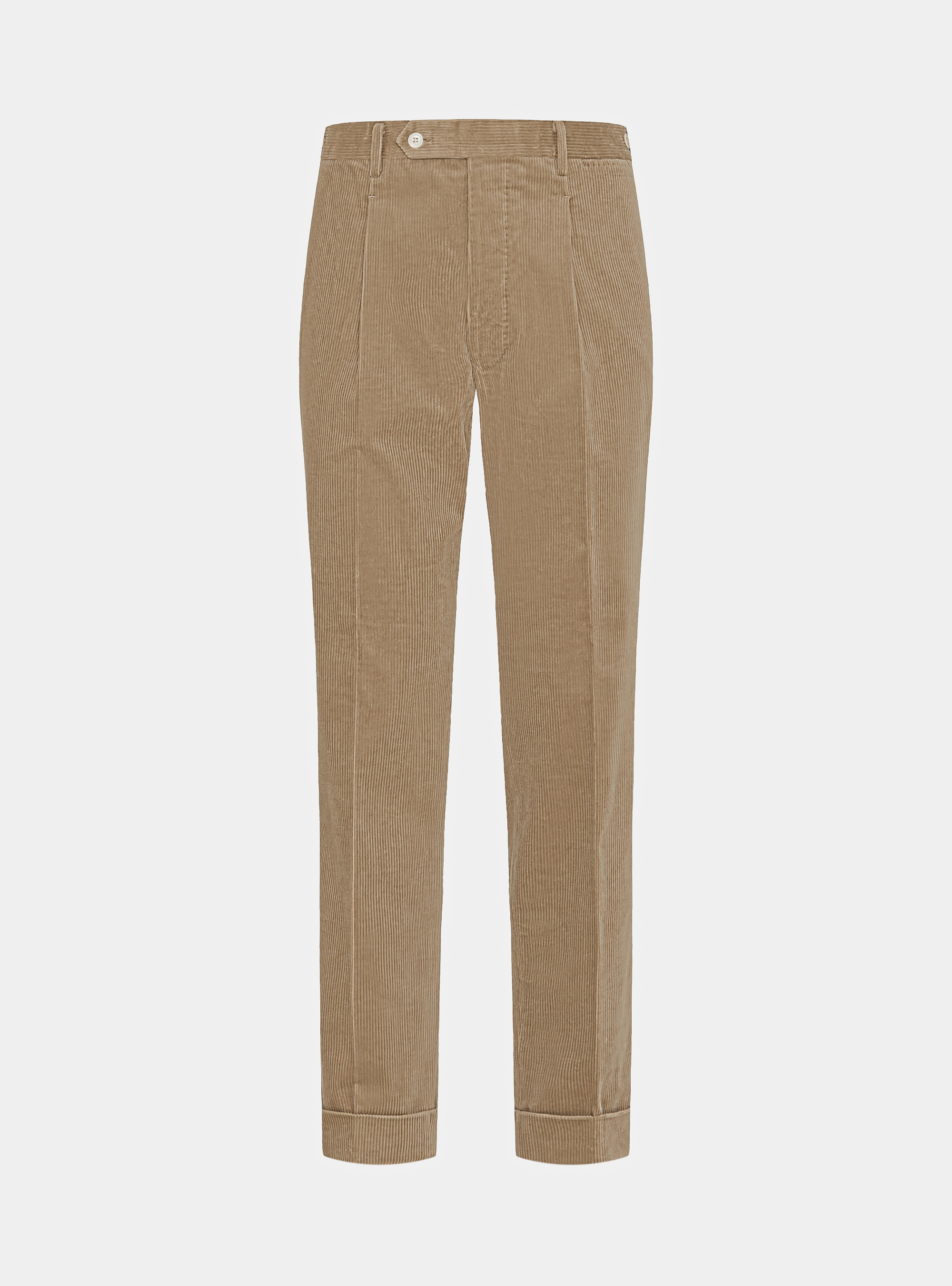Pantaloni con pince in velluto stretch Duca Visconti di Modrone, SABBIA