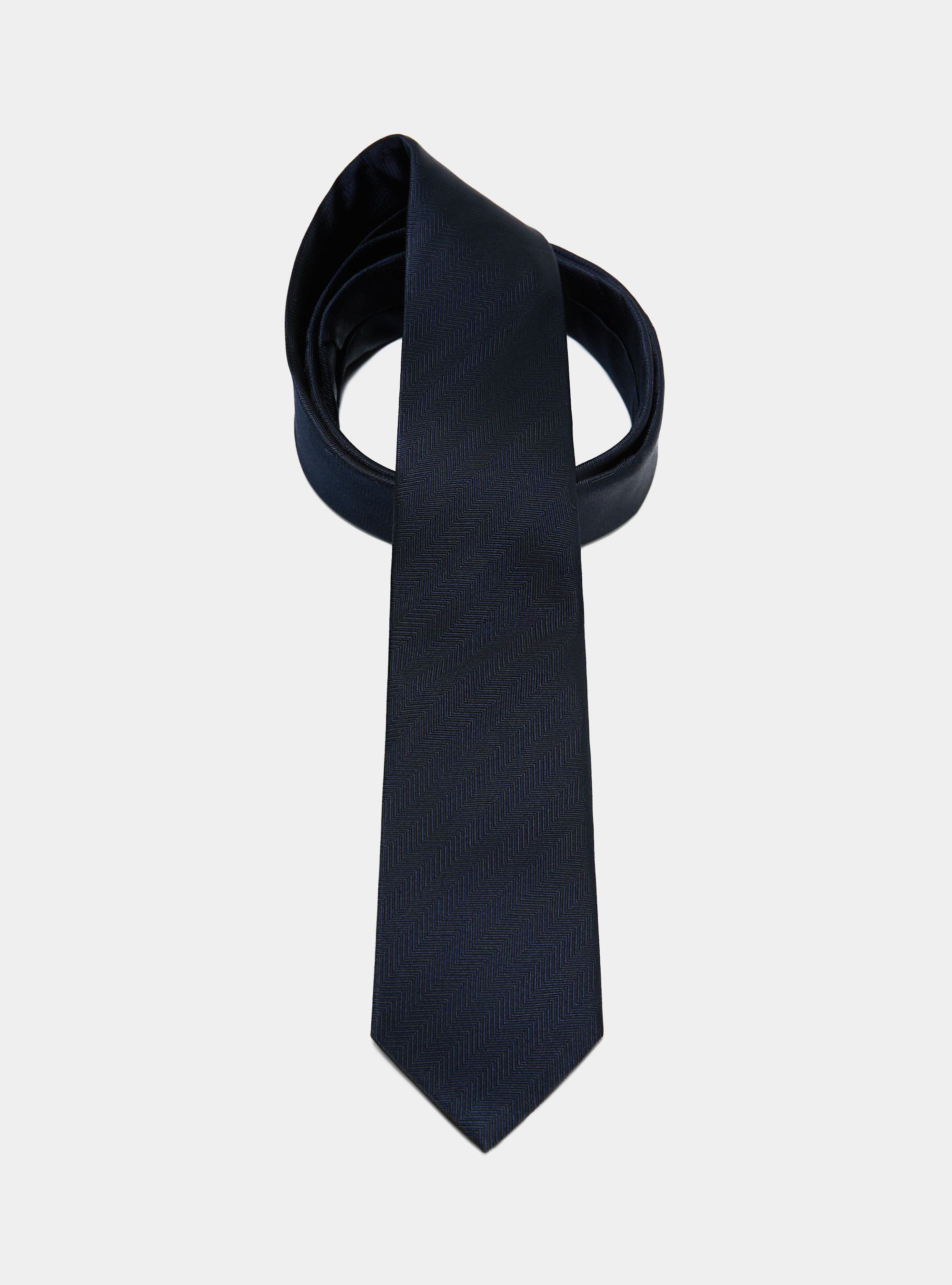Cravatta in seta spigata, BLU NAVY