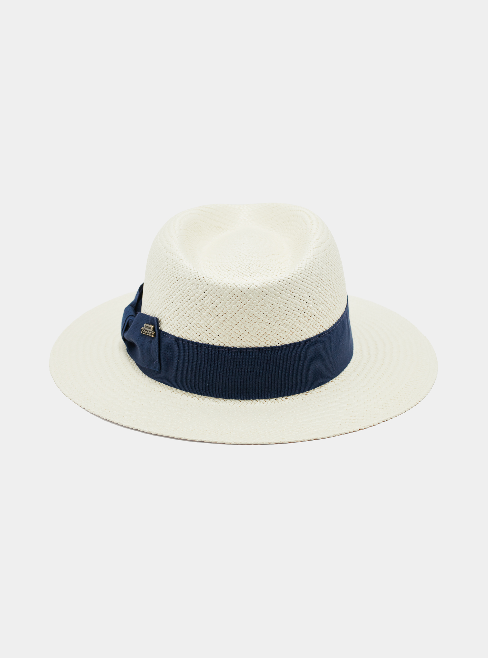 Cappello panama con fascia, WHITE / BLUE NAVY