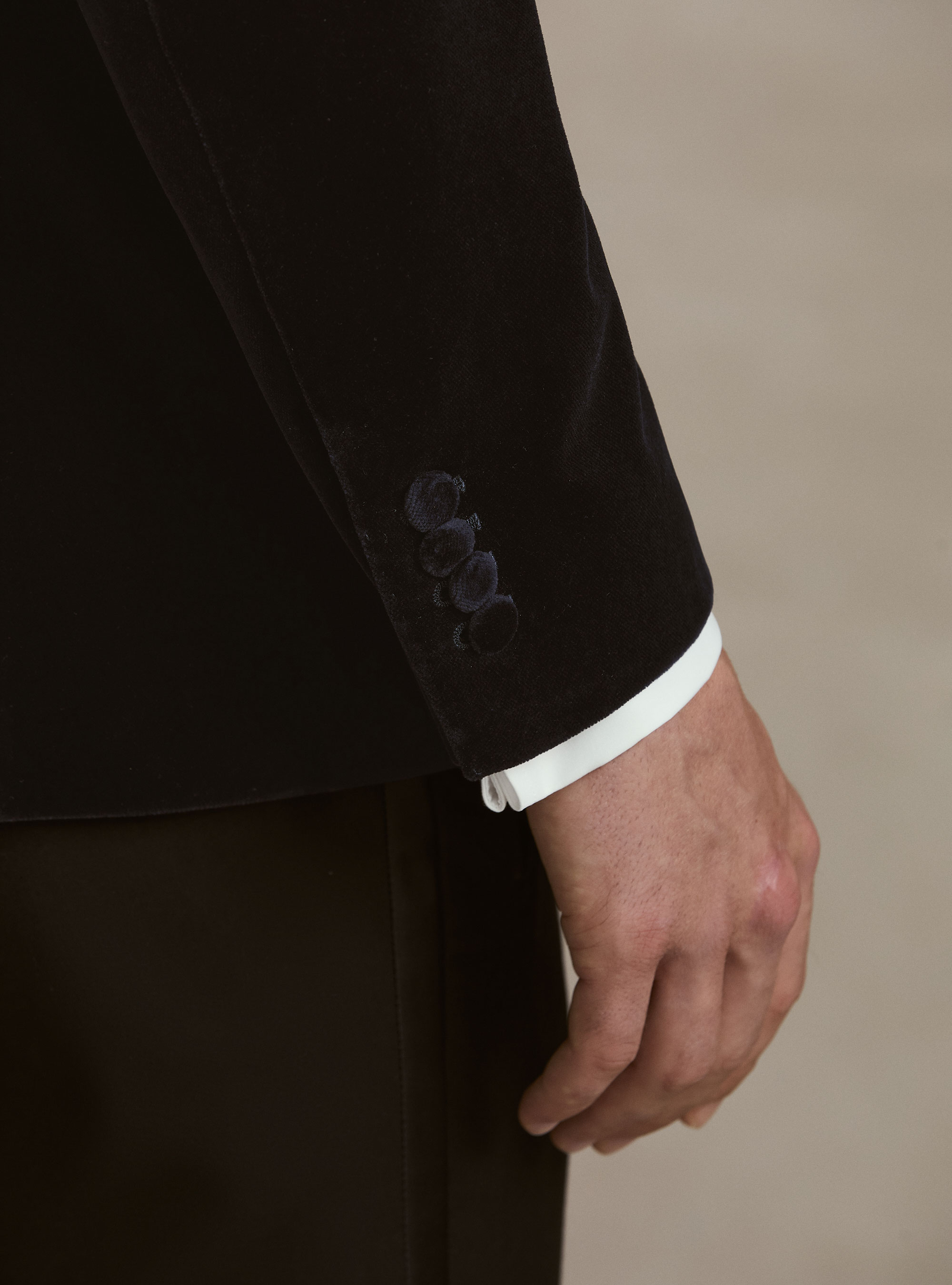 Giacca smoking per abito in velluto liscio, BLU NAVY