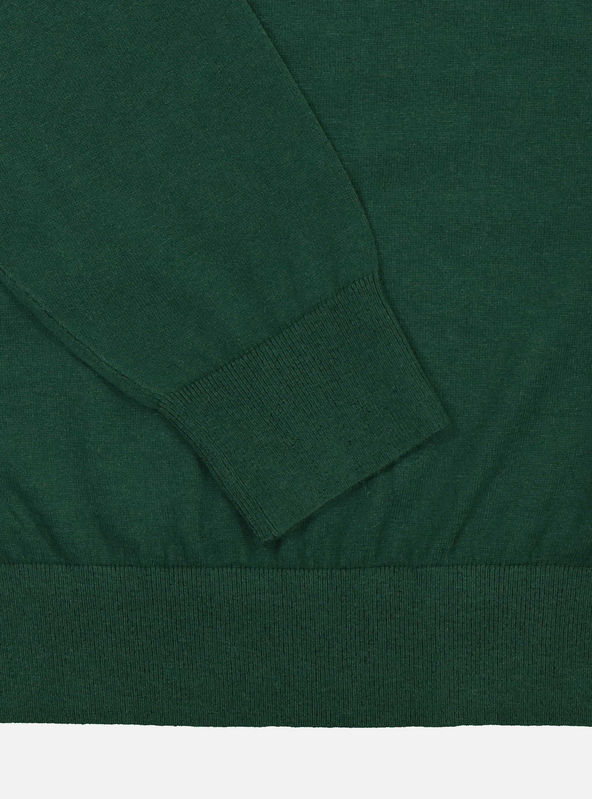 Maglia girocollo in cotone seta cashmere, VERDE