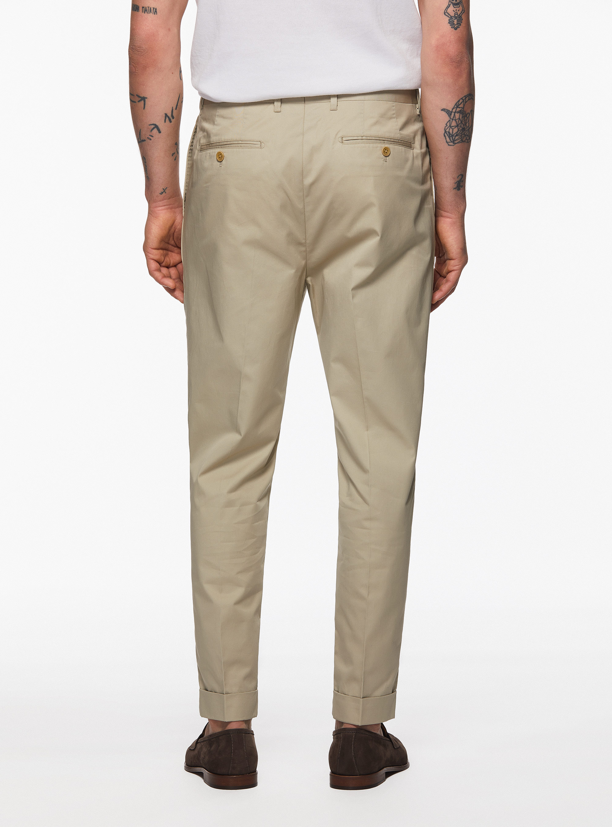 Popeline-Hose mit Bundfalten, SABBIA 0561C