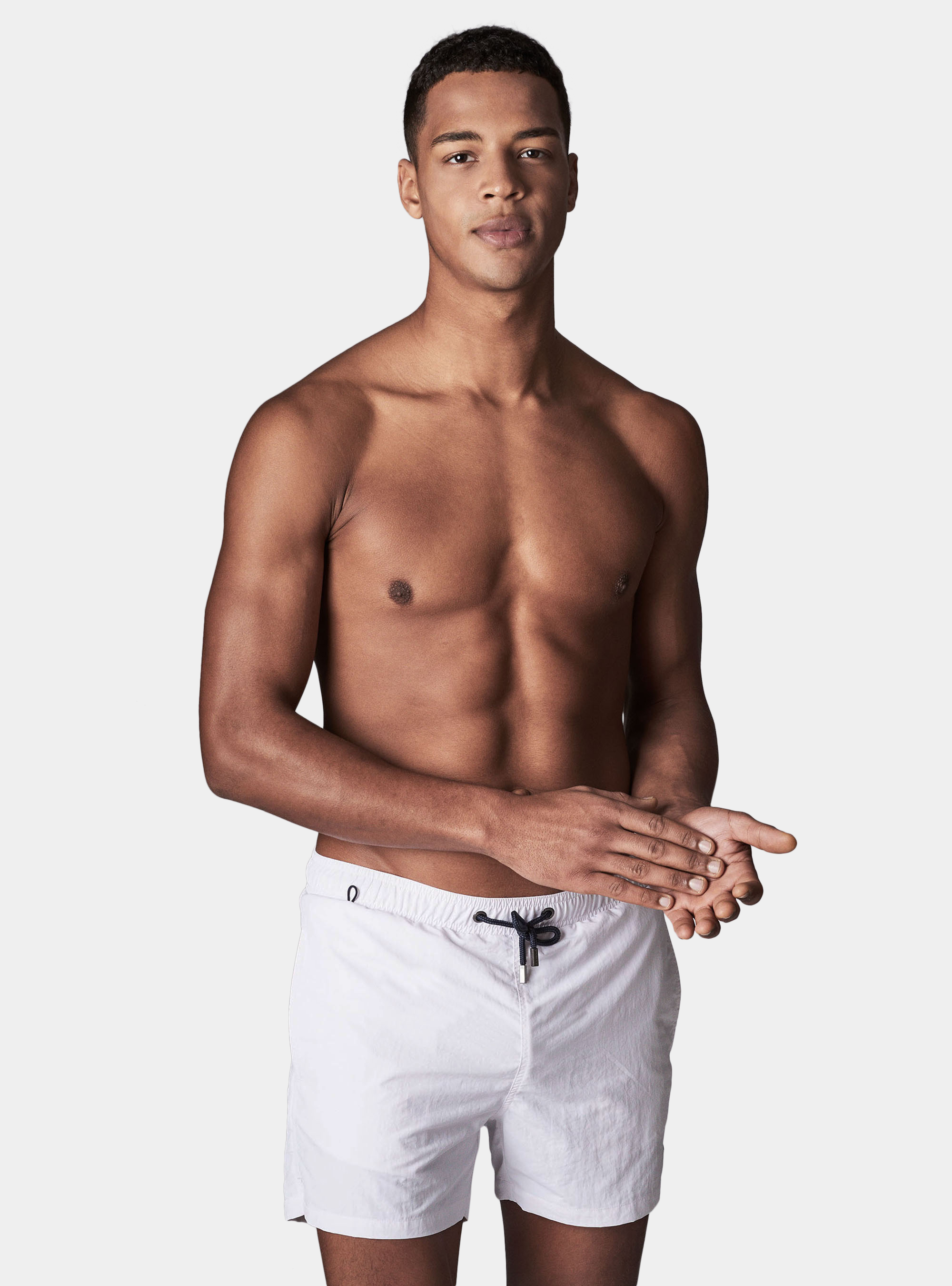 Maillot de bain basique couleur unie, BLANC