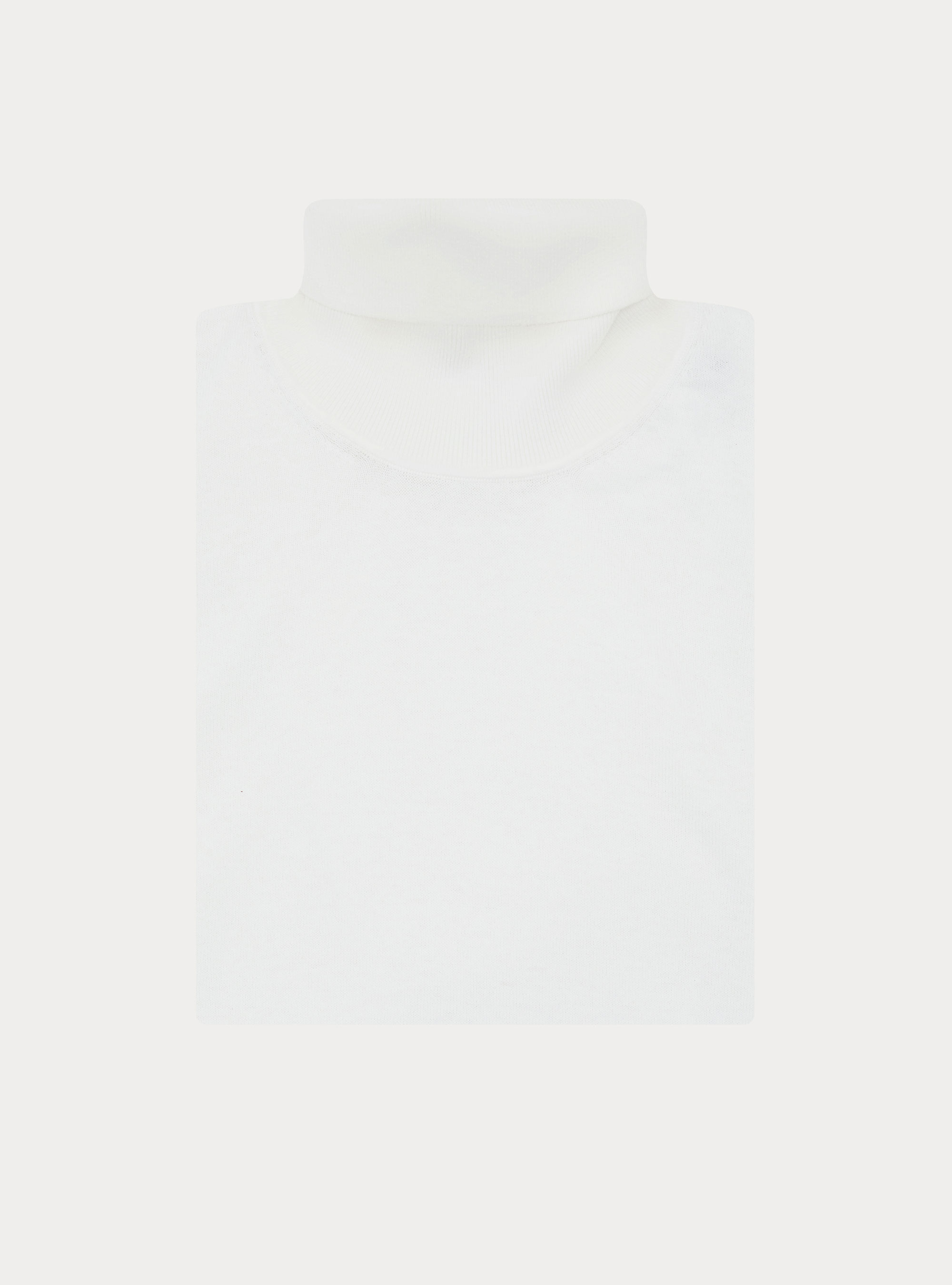 Dolcevita in cotone e cashmere, BIANCO