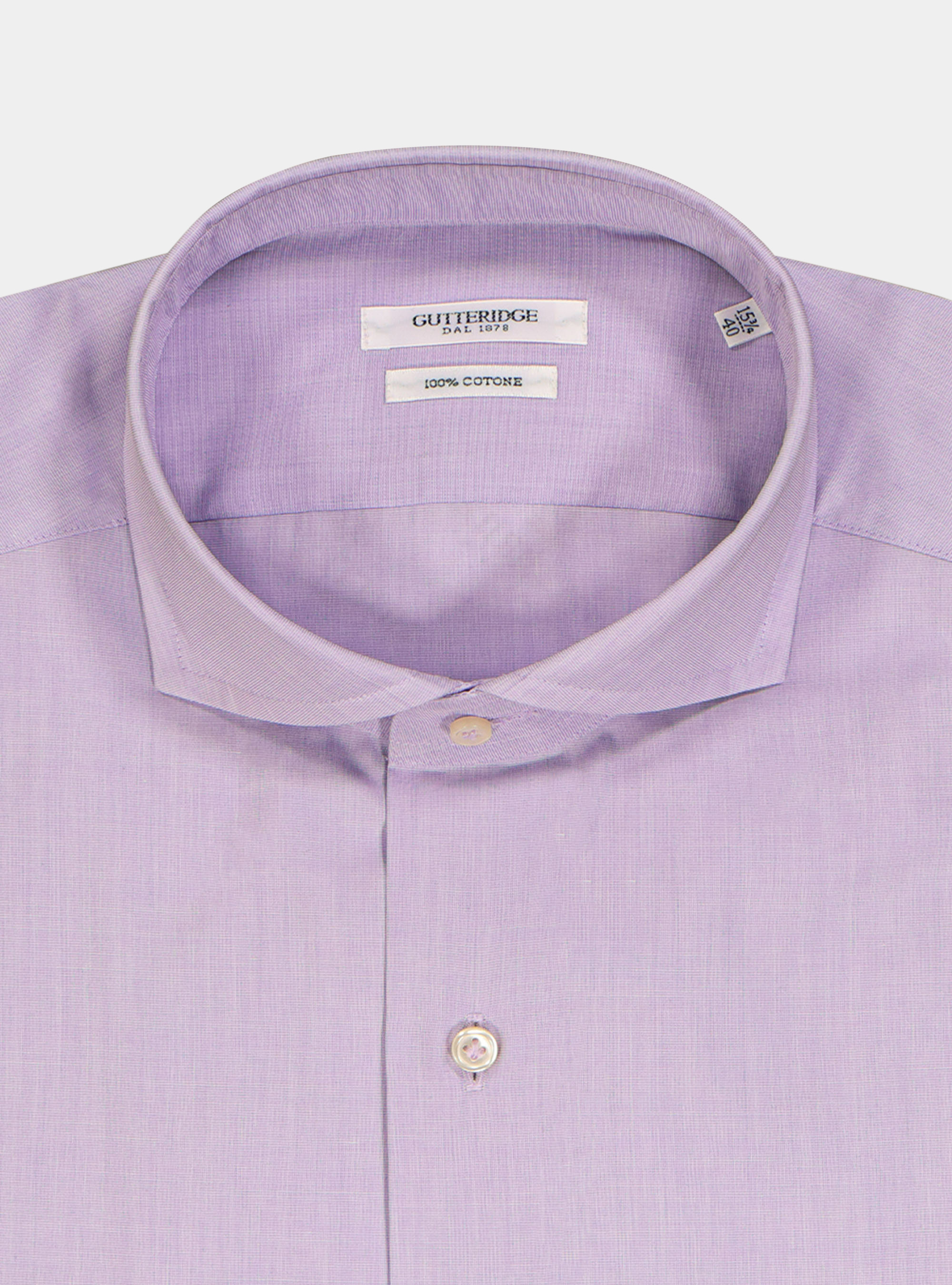 Camicia fil a fil collo francese, VIOLA