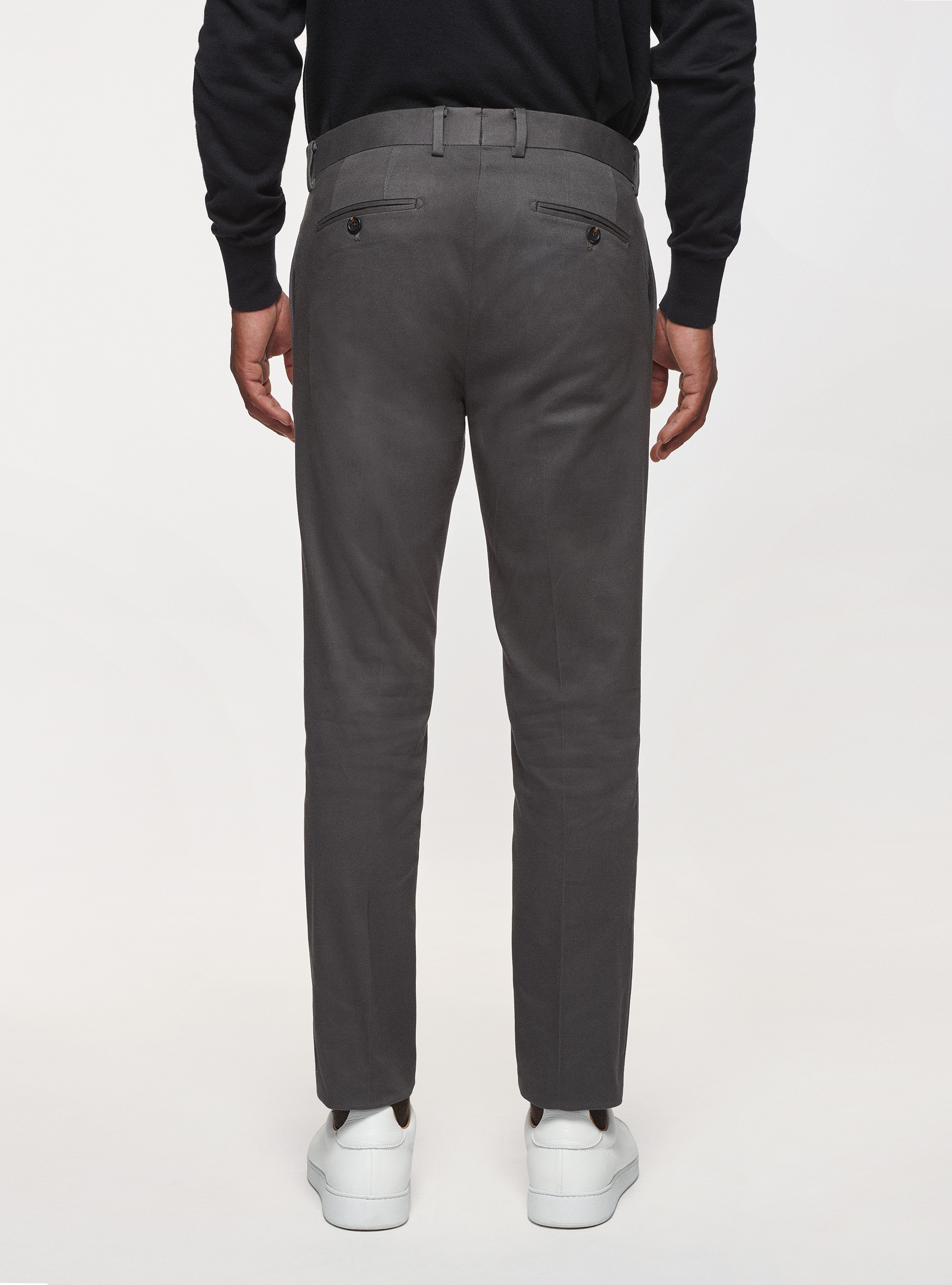 Pantaloni in cotone smerigliato, ASFALTO