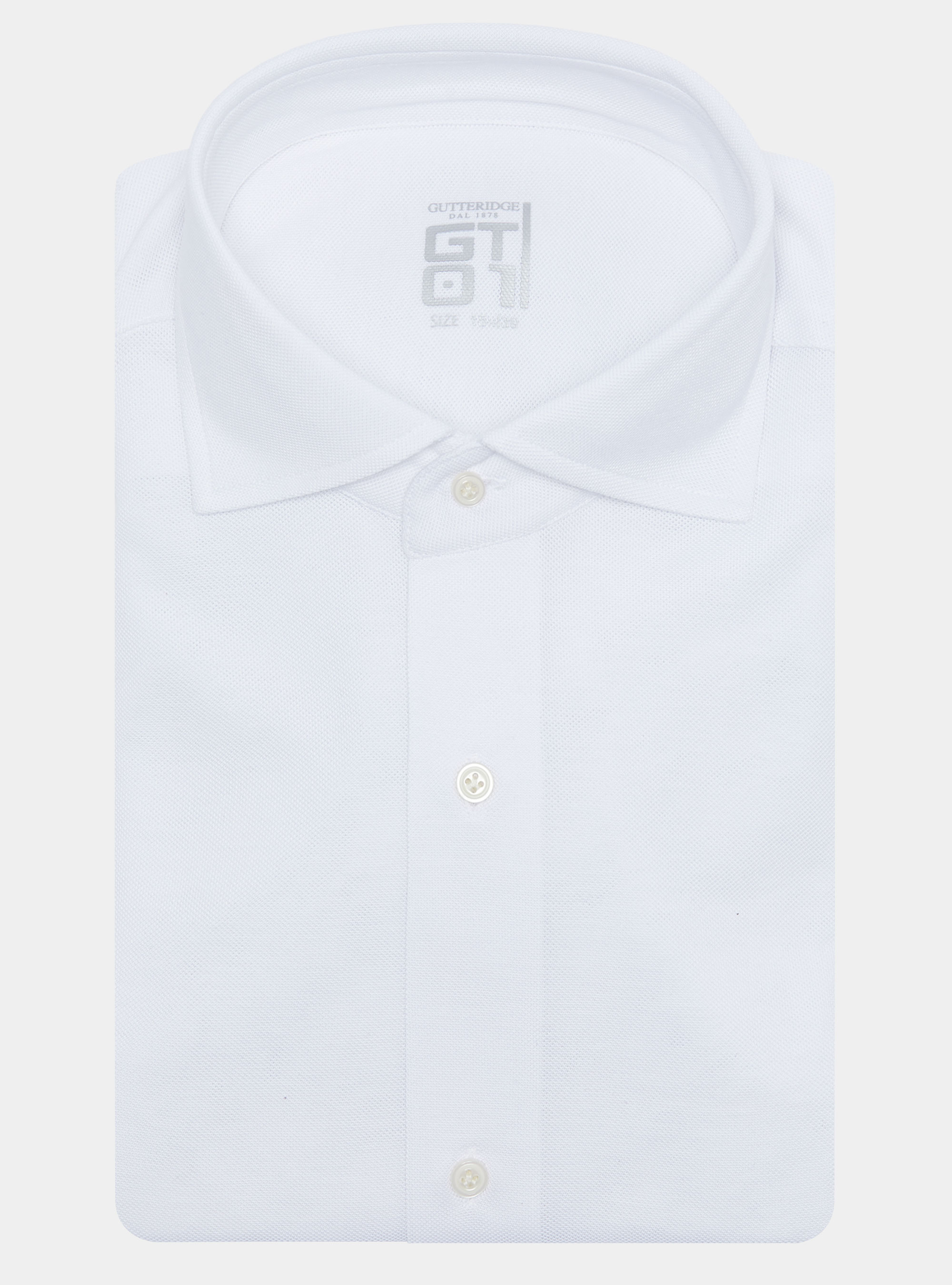 Camicia a polo GT01 in misto cotone piquet, BIANCO