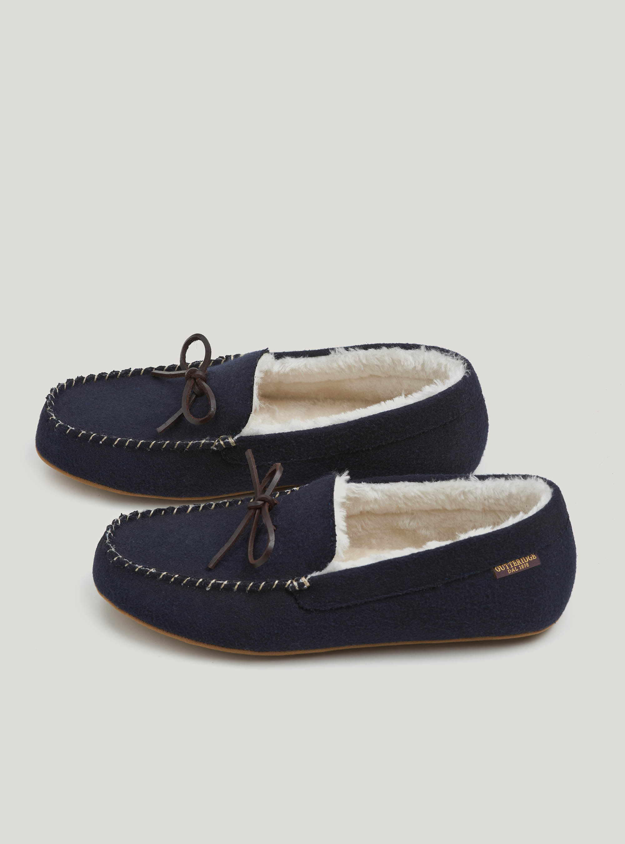Pantofole in flanella tinta unita, BLU NAVY