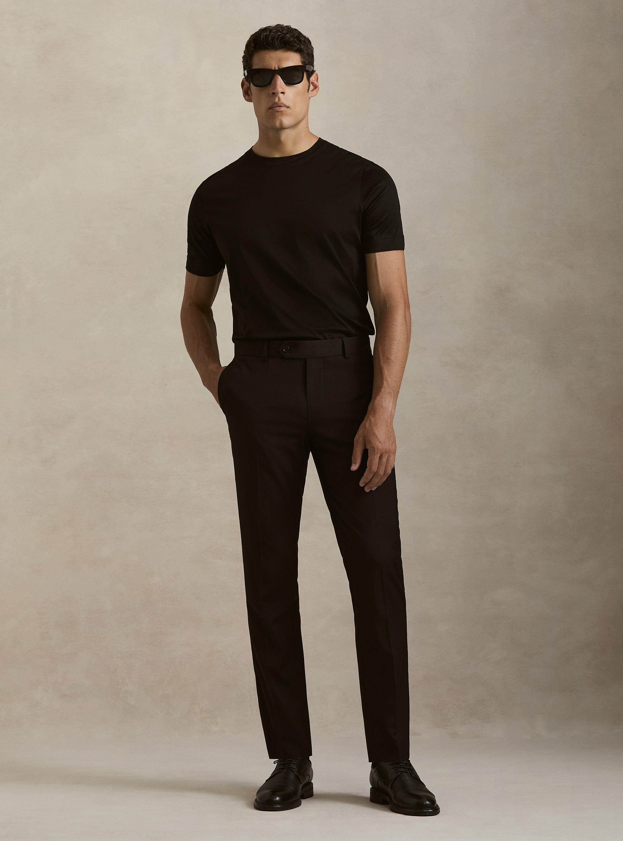 Slim fit classic suit trousers, BLACK
