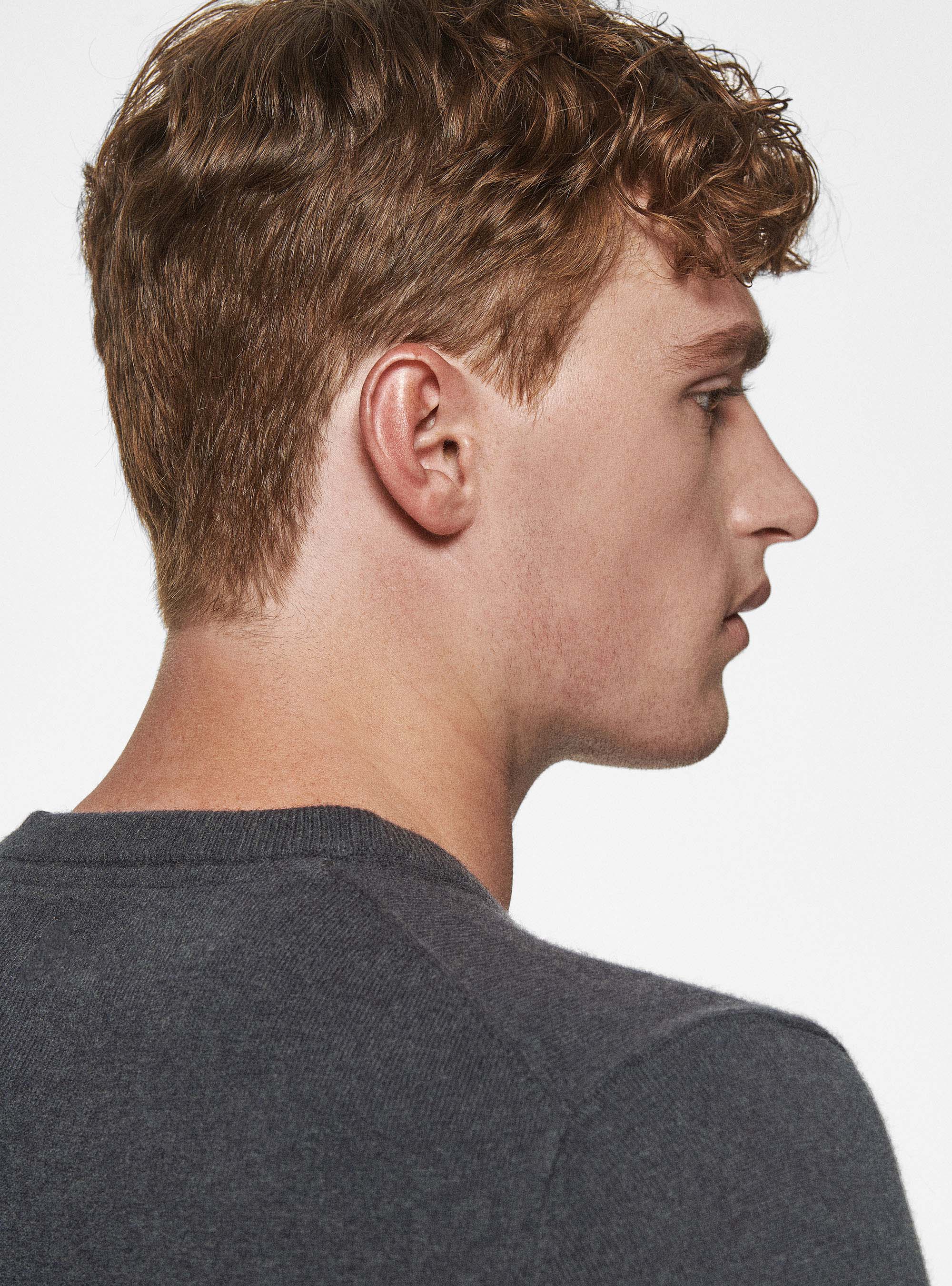 Maglia girocollo in lambswool e cashmere, ASFALTO