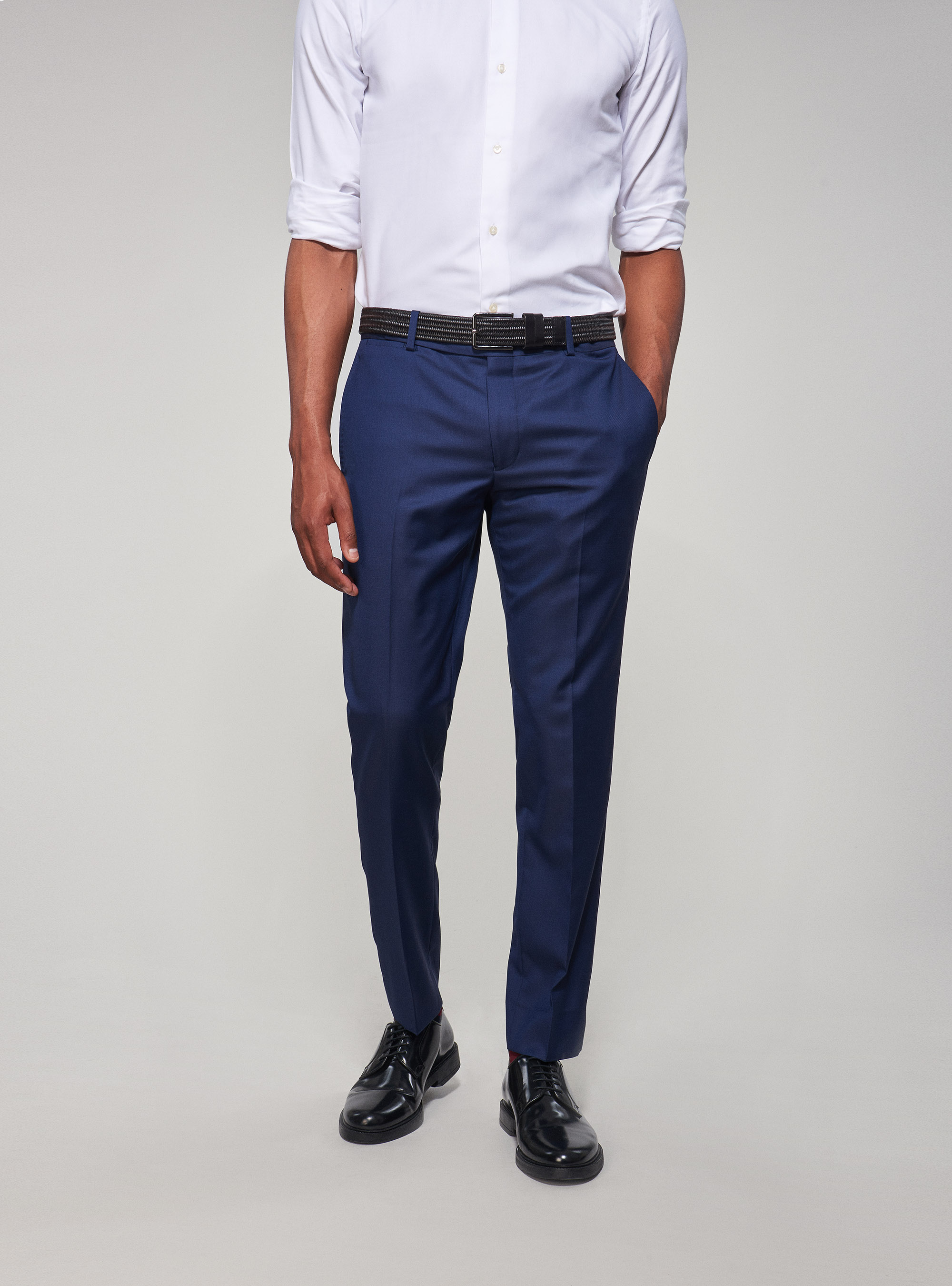 Anzughose aus frischer Wolle, BASALTO 0230C