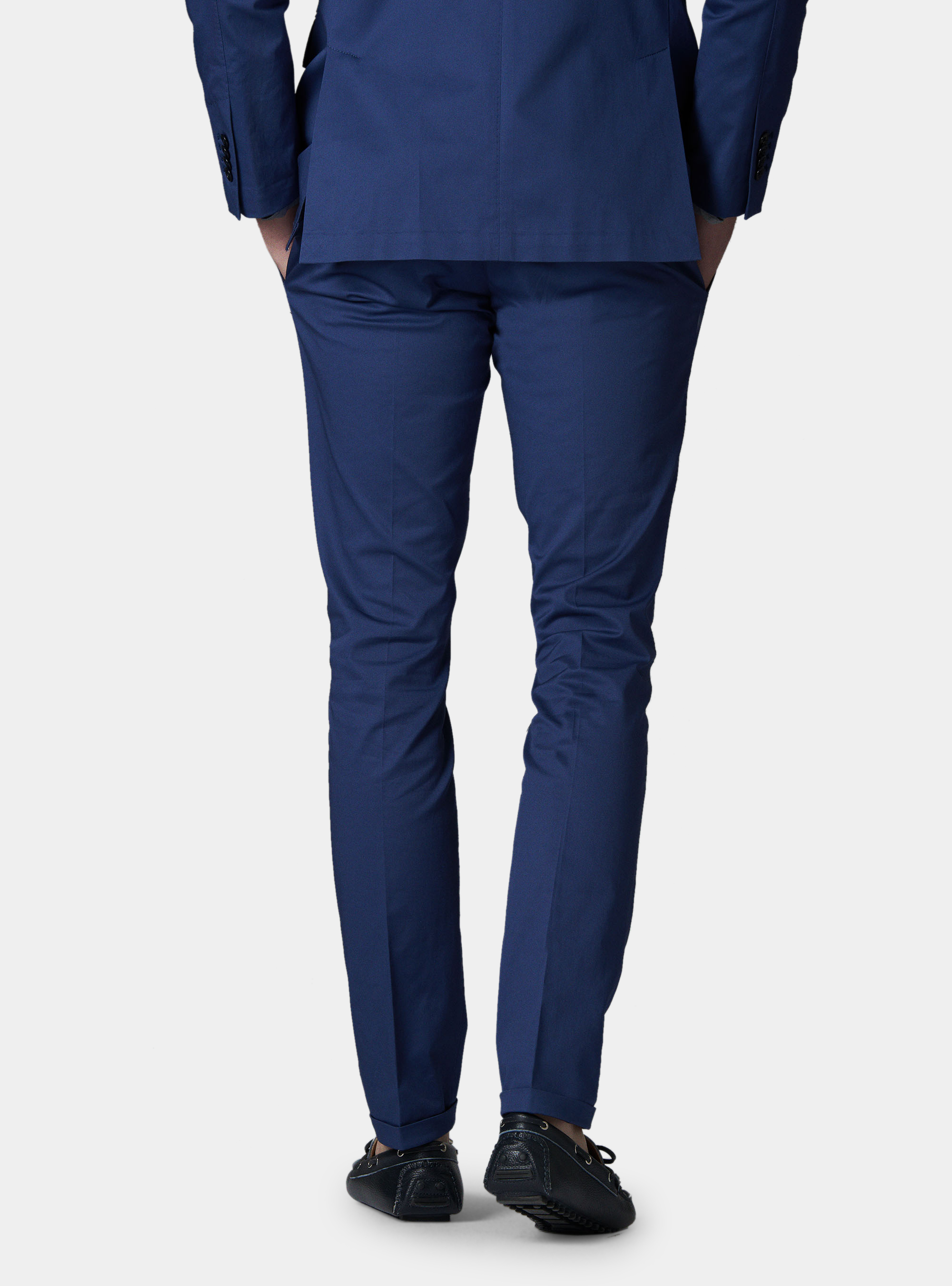 Pantalone per abito in cotone superior, AZZURRO