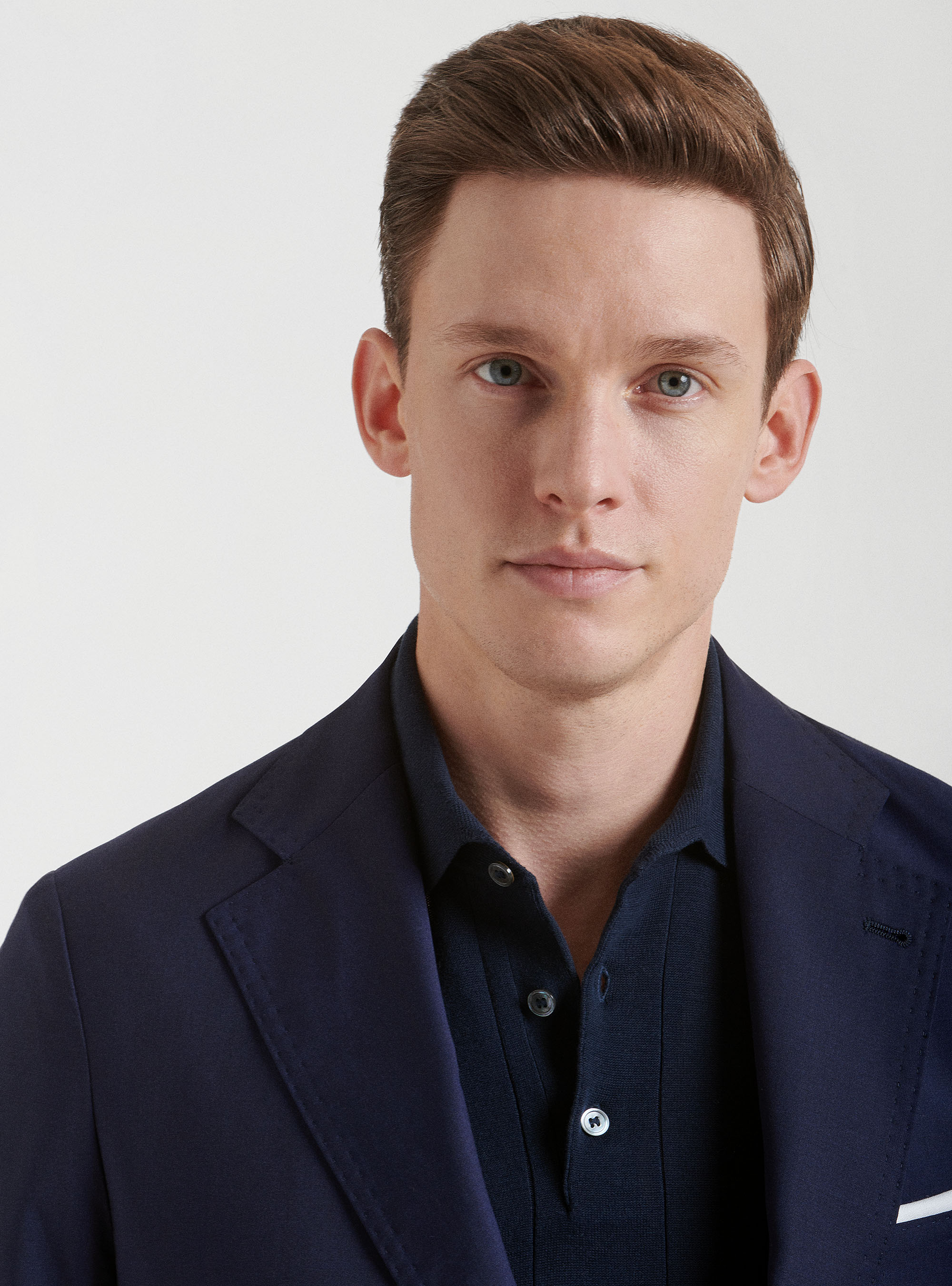 Veste de costume en pure laine superfine 130's Reda, BLEU MARINE