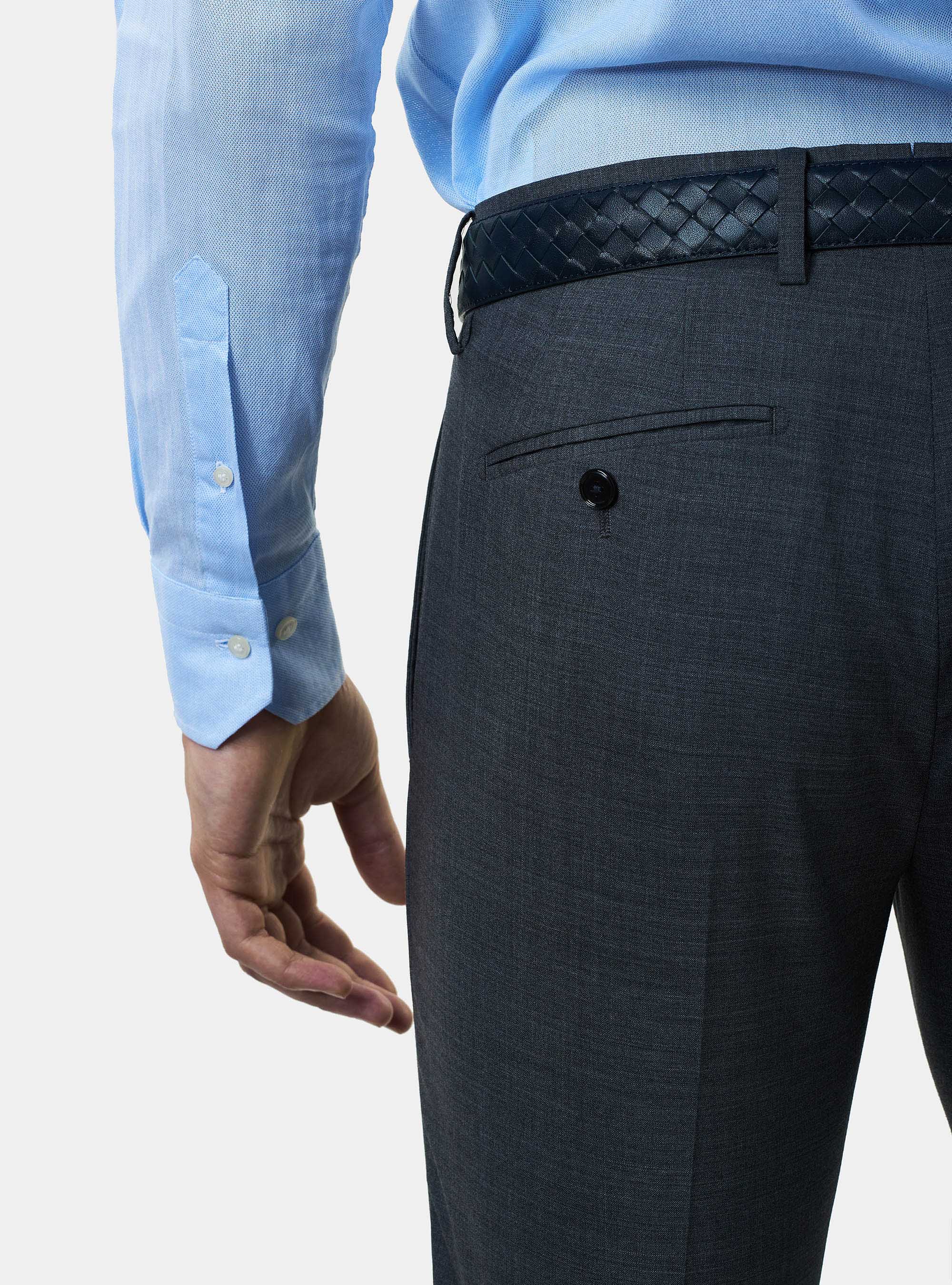 Pantalon de costume en laine Travelwear, GRIS CLAIR MÃ LANGÃ